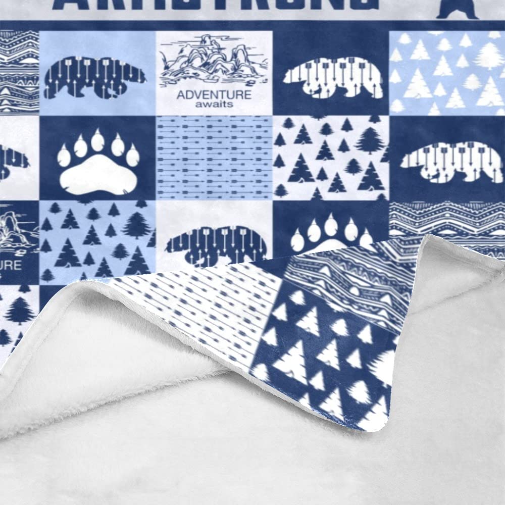 Personalized Woodland Animals Fleece Blanket with Name - Custom Baby Blanket Gift for Boys, Girls, Kids | Soft Minky Flannel Blanket for Nursery, Baby Shower, Birthday & Cozy Home Decor