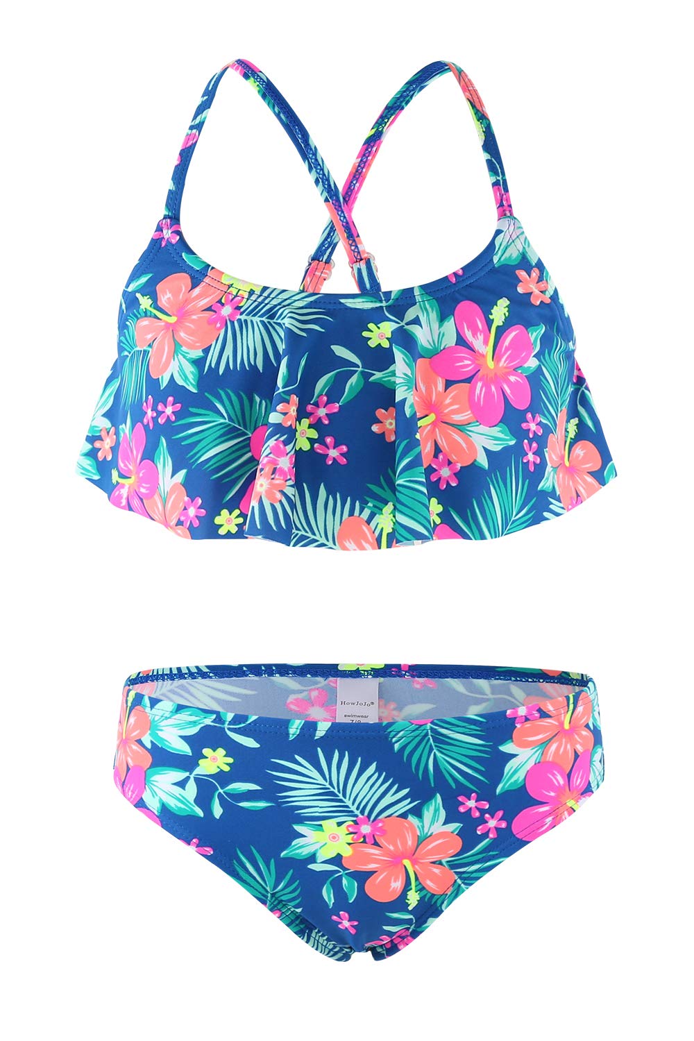Girls Two Piece Swimsuits - Rainbow Bikini Sets with Adjustable Straps for Beach, Pool & Summer Vacation | Cute Bathing Suits for Teens & Kids