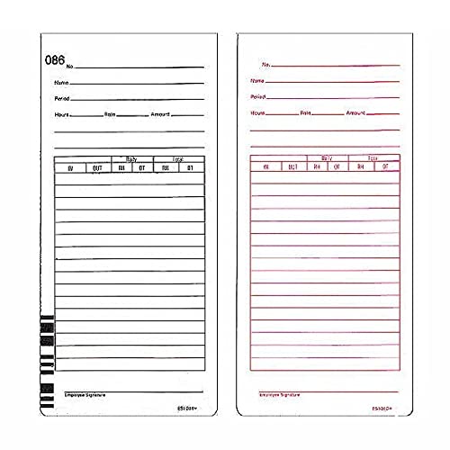 Acroprint ES1000 Time Cards (1000 Count) - ES1010 Form for Employee Time Tracking | Perfect for Small Business Payroll & Office Time Management