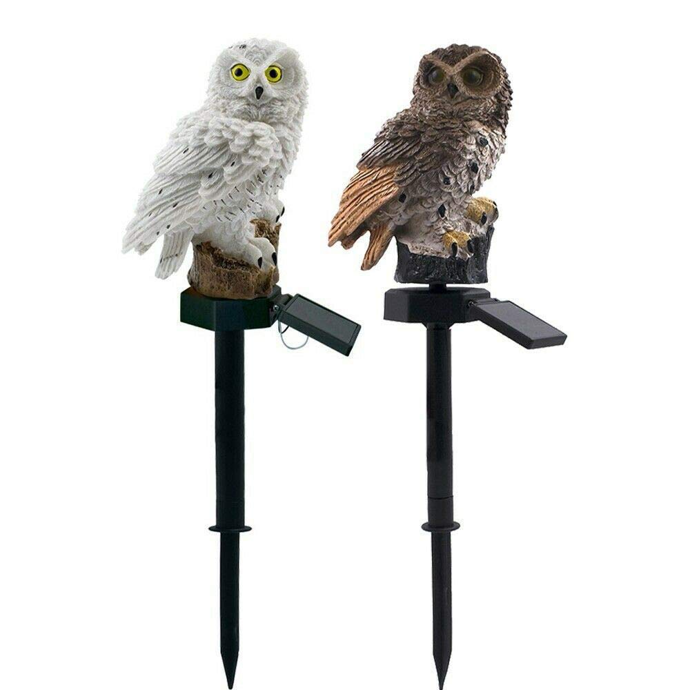 Solar Powered LED Owl Porch Light - Waterproof Outdoor Decorative Garden Stake Light for Walkway, Yard, Lawn & Landscape Lighting - Perfect for Halloween, Patio & Garden Decor