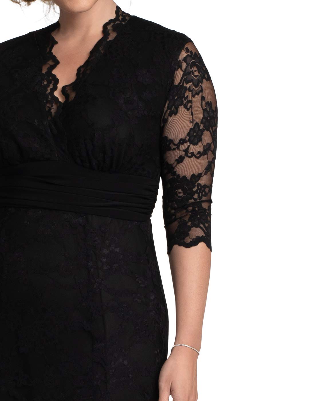 Kiyonna Women's Plus Size Lace Evening Gown - Elegant Formal Dress for Prom, Wedding & Special Occasions