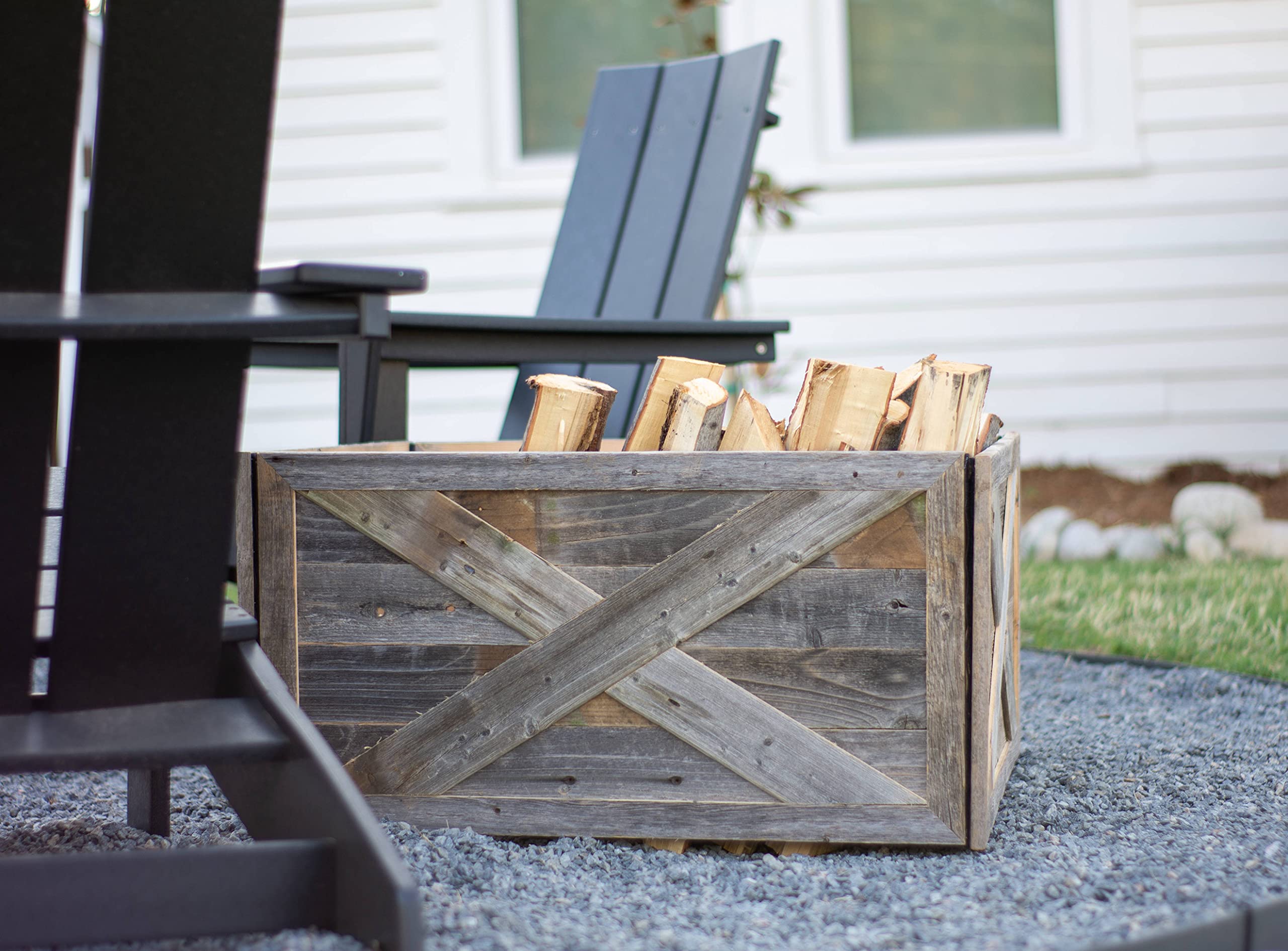 BarnwoodUSA Real Wood Plant & Tree Box Collar - Natural Weathered Gray Farmhouse Style Planter Cover - Fits Flower Pots & Tree Containers - Perfect for Indoor/Outdoor Home Decor, Garden & Patio