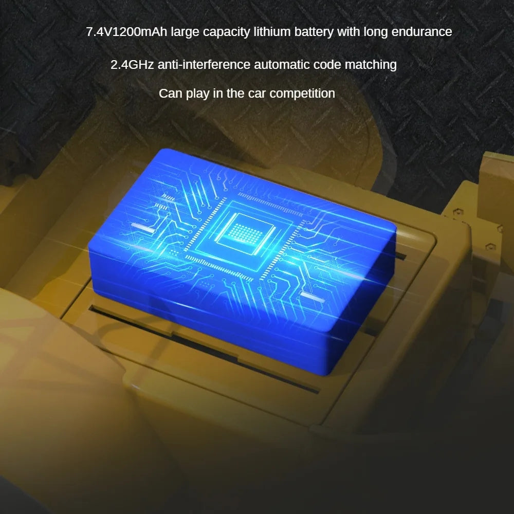 1/16 Scale L260H Double Eagle E592 RC Loader - Remote Control Electric Toy Truck with Light & Sound Effects | Construction Vehicle Model for Kids & Adults | Perfect for Indoor Play, Backyard Construction Site Games & Hobby Collection