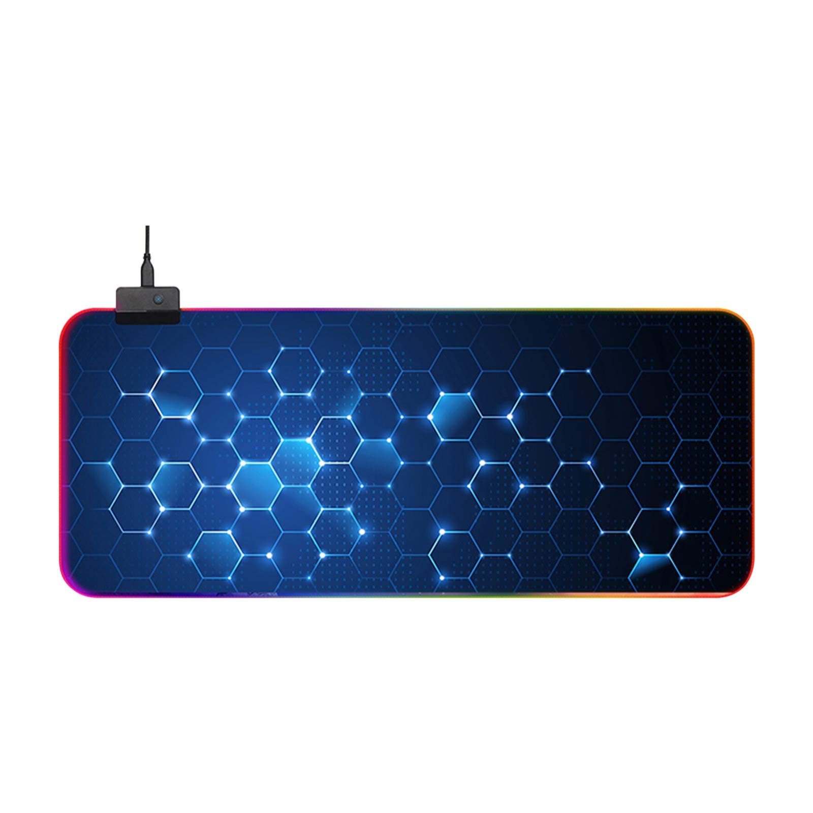 RGB Gaming Mouse Pad with Wrist Support - Non-Slip PC Mouse Mat for Keyboard & Mouse, Backlit Computer Desk Mat for Carpal Tunnel Relief - Perfect for Gaming, Office Work & Long Computer Sessions (Size A, One Size)