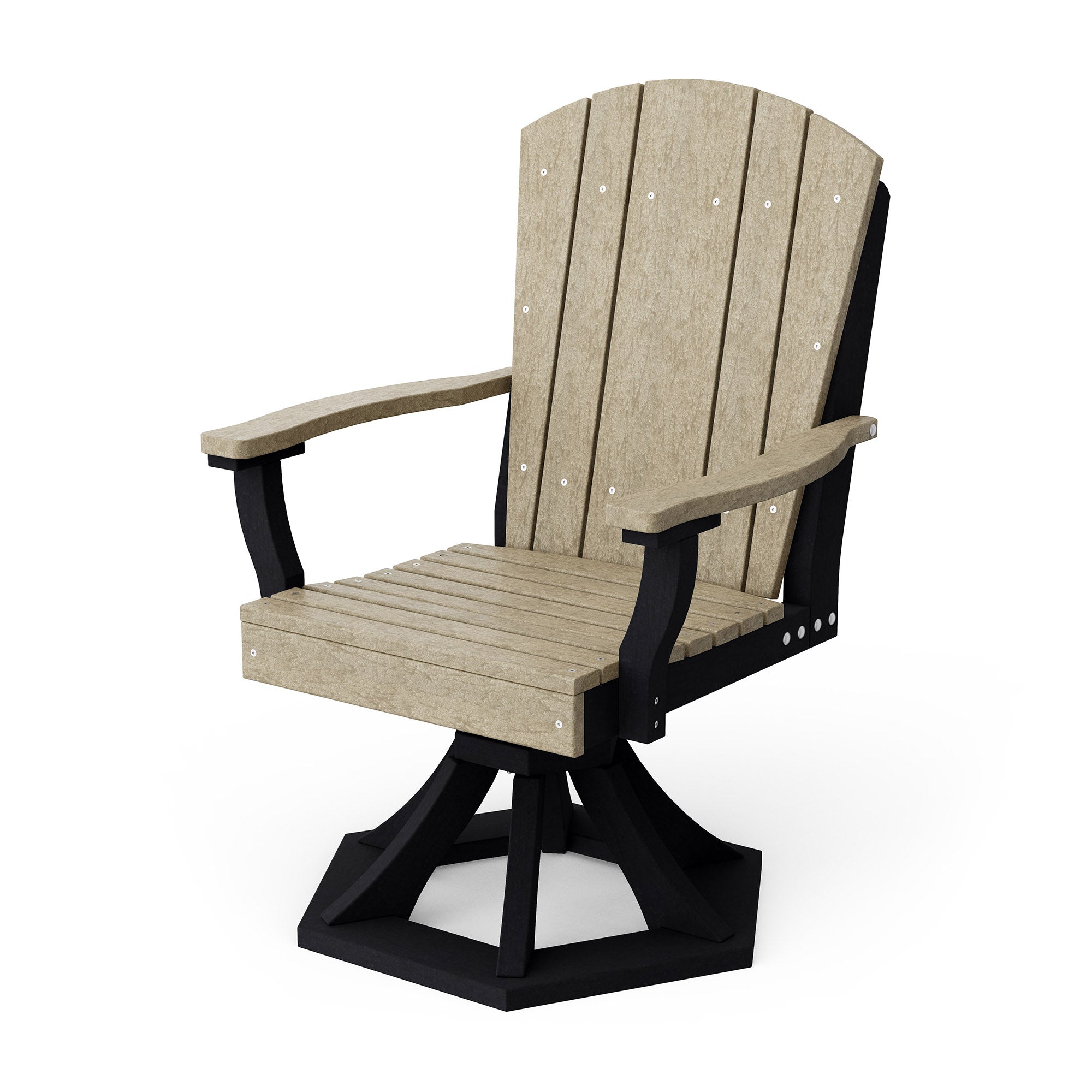 Heritage Swivel Dining Arm Chair - Solid Wood Upholstered Side Chair for Kitchen, Dining Room & Office - Comfortable & Stylish Seating Solution