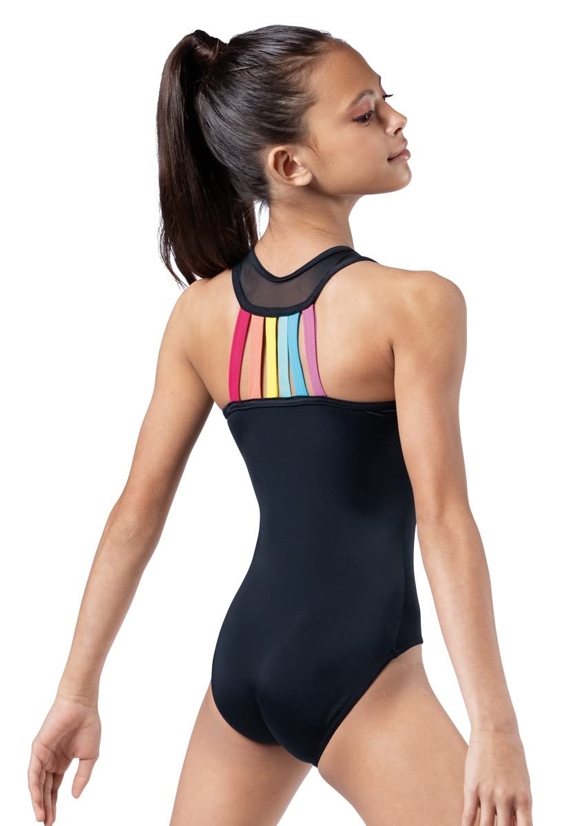 Balera Girls Rainbow Strappy Back Women's Tank Leotard for Dance, Gymnastics, Ballet & Performance - Comfortable One-Piece Dancewear for Kids & Teens