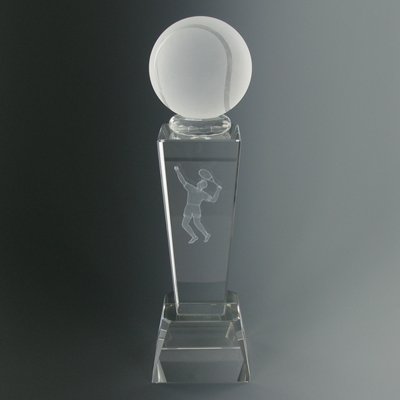 Crystal Tennis Trophy Award for Men - 8.75