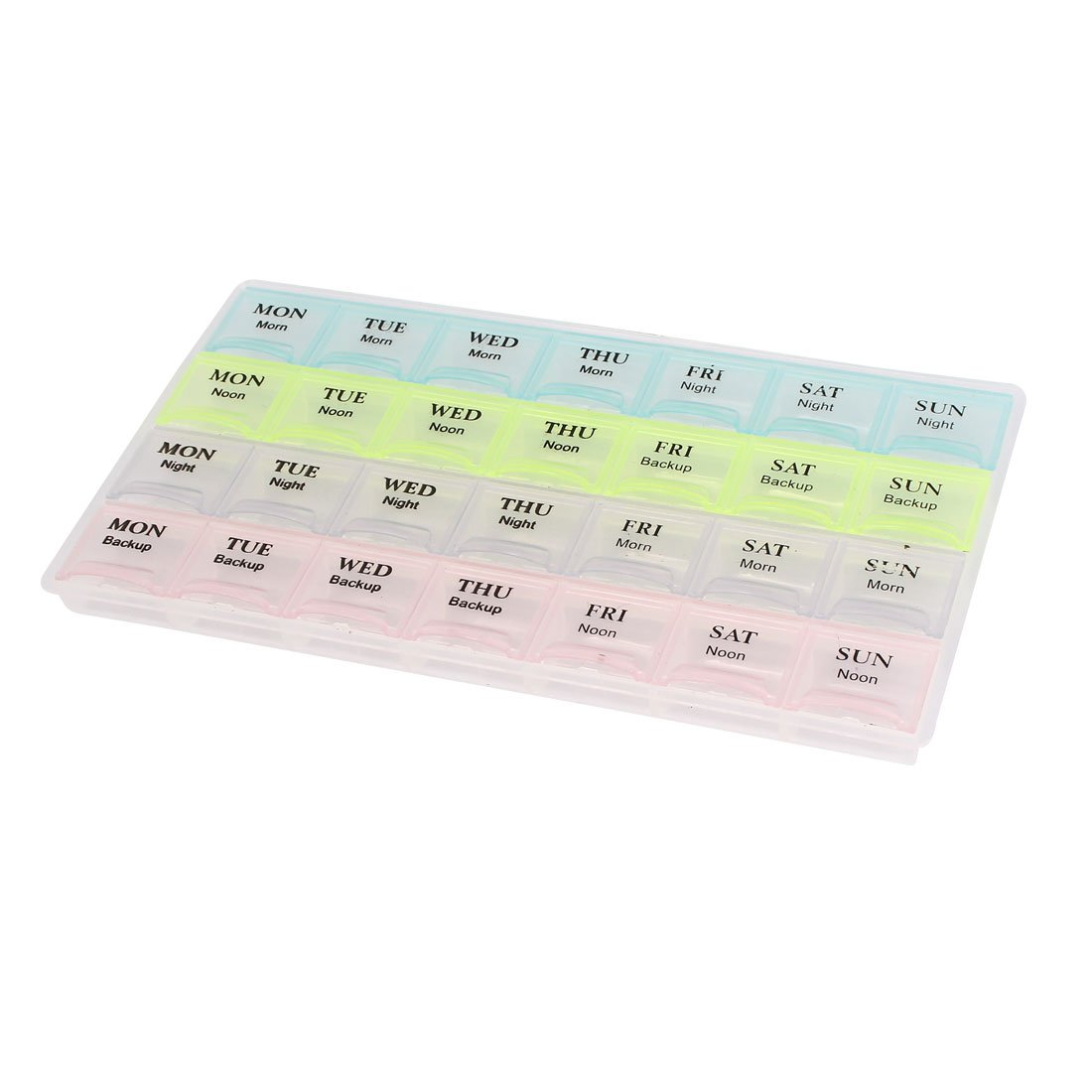 uxcell 7 Day Pill Organizer - 28 Compartment Weekly Medicine Storage Box with Removable Dividers for Pills, Vitamins & Supplements | Perfect for Travel, Home & Daily Medication Management