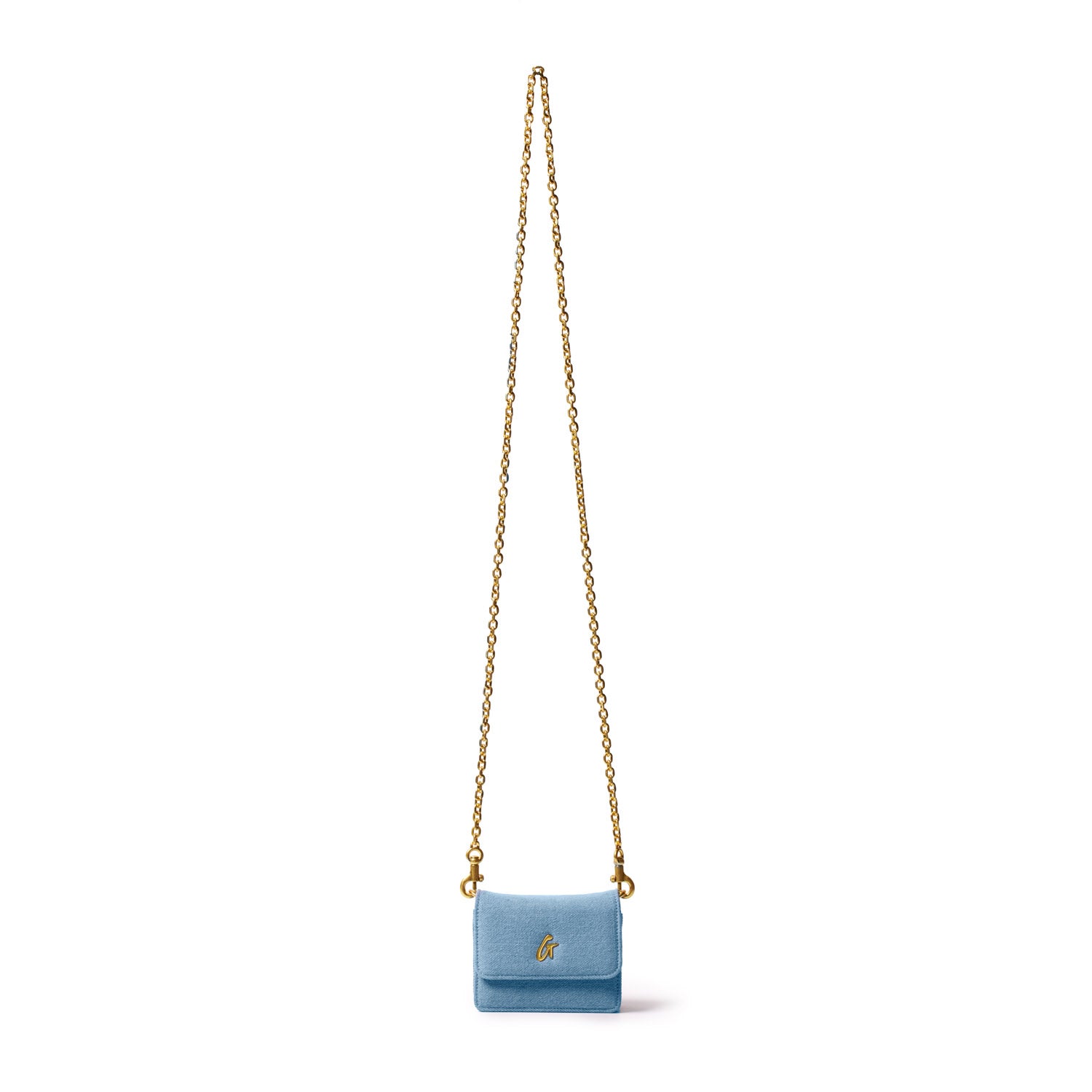 Mini Denim Gold Wallet on Chain (WOC) - Stylish Crossbody Bag for Women, Perfect for Parties, Dates & Everyday Use