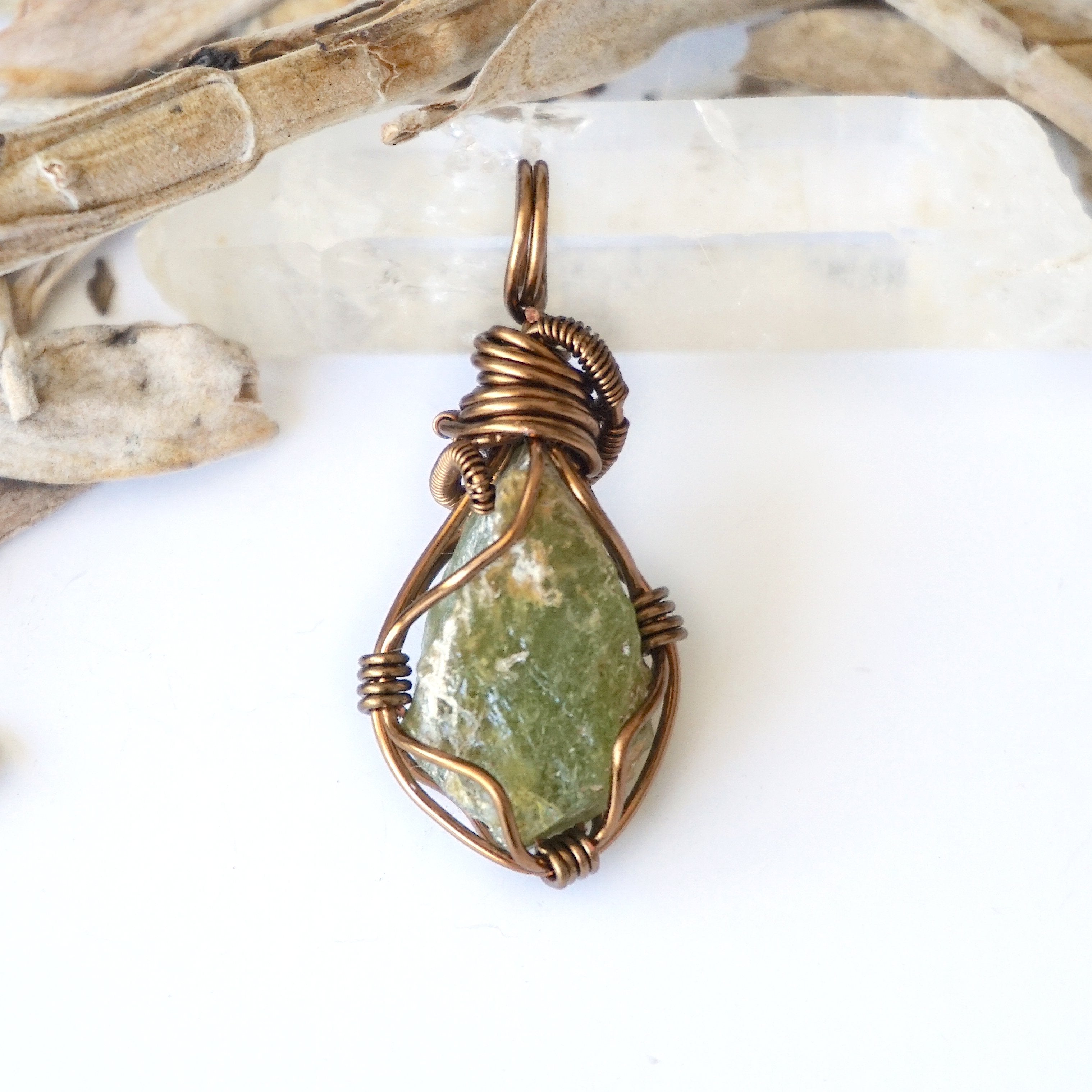 Raw Peridot Necklace in Antique Bronze - Natural Gemstone Jewelry for Women, Boho Chic Style | Perfect for Everyday Wear, Gift Giving & Special Occasions
