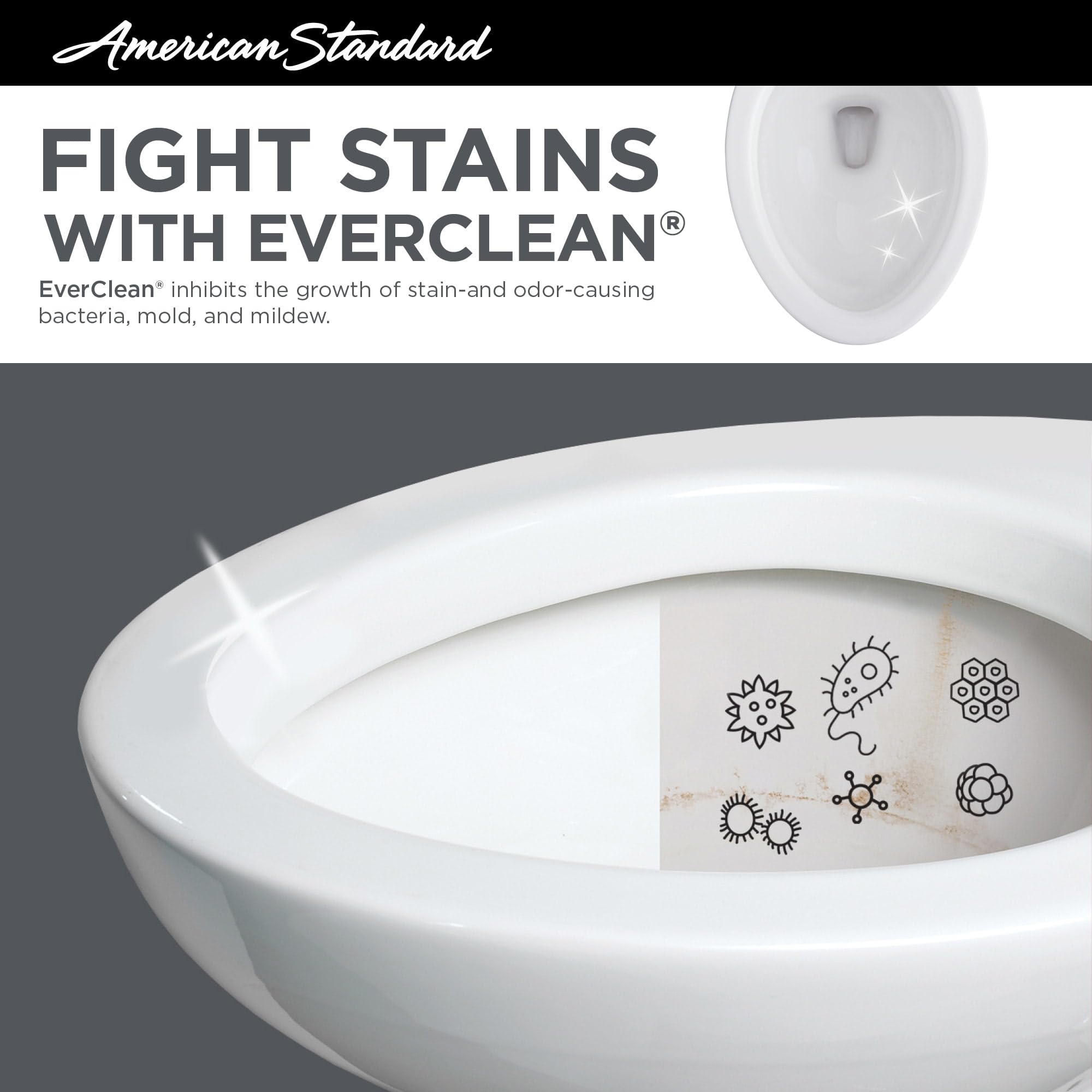 American Standard 215CA004.020 Cadet PRO Elongated 1.6 GPF Two-Piece Toilet in White - Water Efficient Bathroom Toilet for Modern Homes & Commercial Spaces