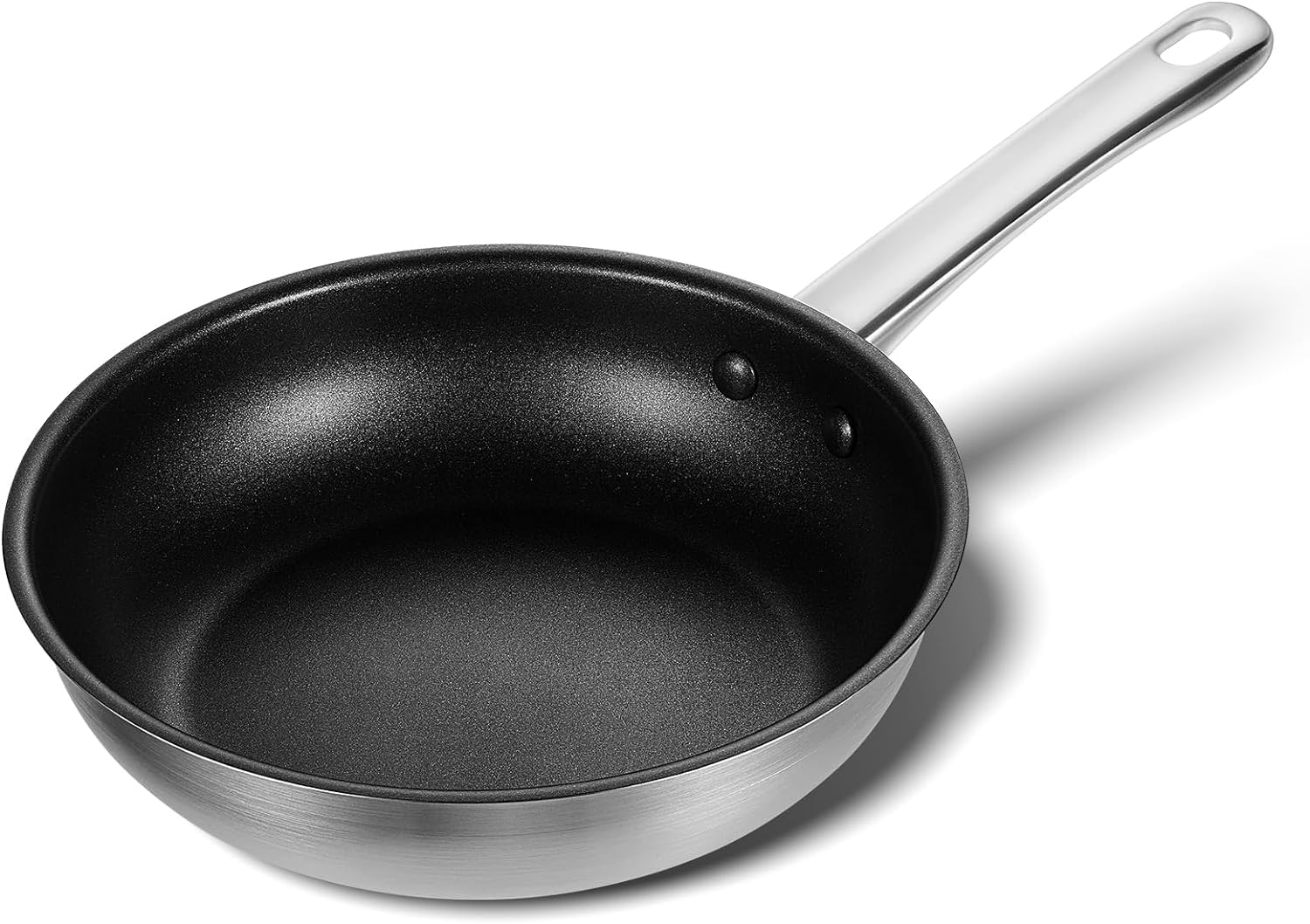 KOCH SYSTEME CS 10 Inch Stainless Steel Frying Pan - Non-Toxic, Nonstick Coating, Induction Compatible & Oven Safe - Professional Cookware for Home Chefs - Perfect for Searing, Sauteing & Baking