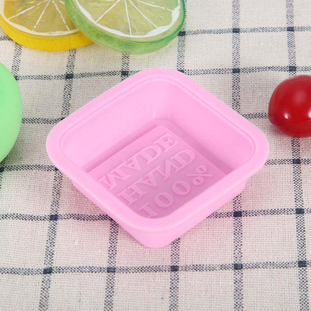 5PCS Silicone Soap Molds - Square DIY Handmade Soap Bar Molds for Baby Soap, Resin Art, Bath Bombs (2.7x2.7x0.8in, Pink) - Perfect for Home Crafting, Gift Making & Spa Day Creations
