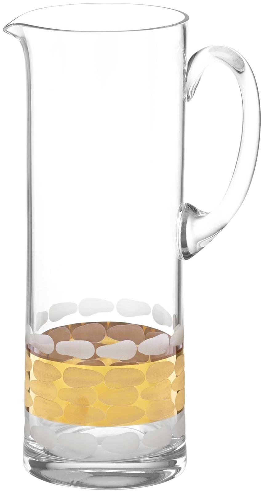 Premium Truro Glass Pitcher with Gold Accents - Elegant Beverage Dispenser for Iced Tea, Lemonade & Cocktails | Perfect for Parties, Weddings & Home Entertaining