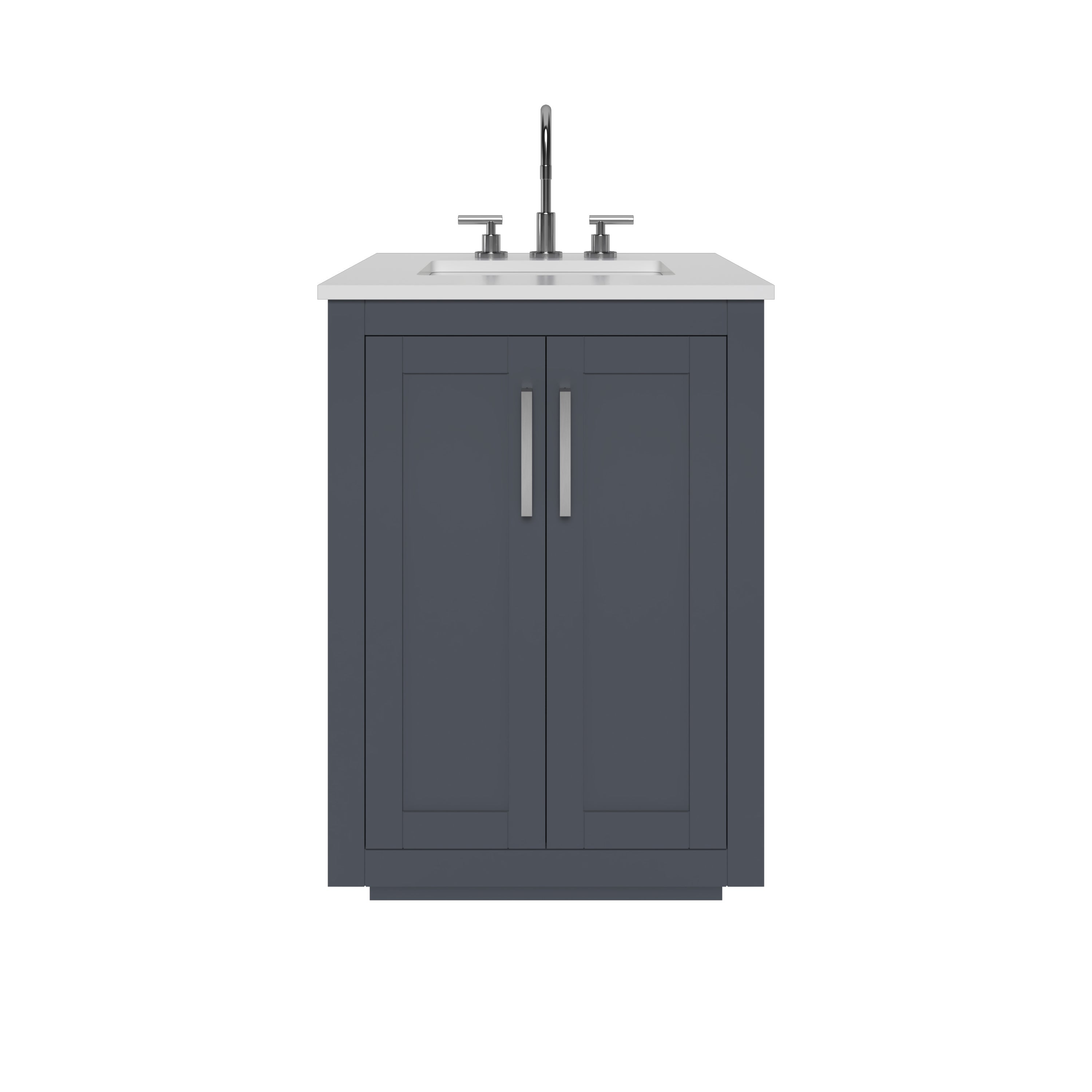 23.5 Inch Grey Bathroom Vanity Cabinet - Modern Miami Style for Small Bathrooms | Perfect for Apartments, Guest Bathrooms & Powder Rooms