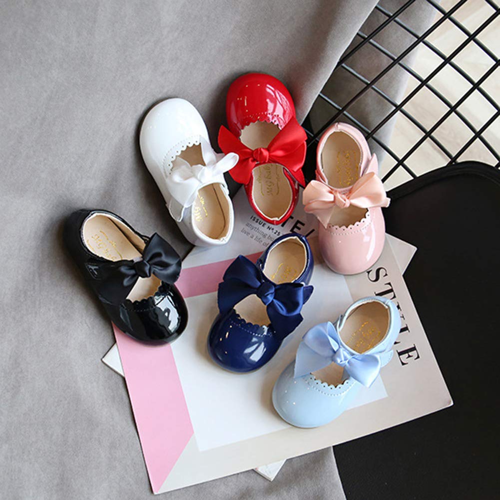 YIBLBOX Girls Ballet Flats - Mary Jane Princess Shoes with Bow for Wedding, Party & Daily Wear - Comfortable Ballerina Shoes for Toddler to Big Kids