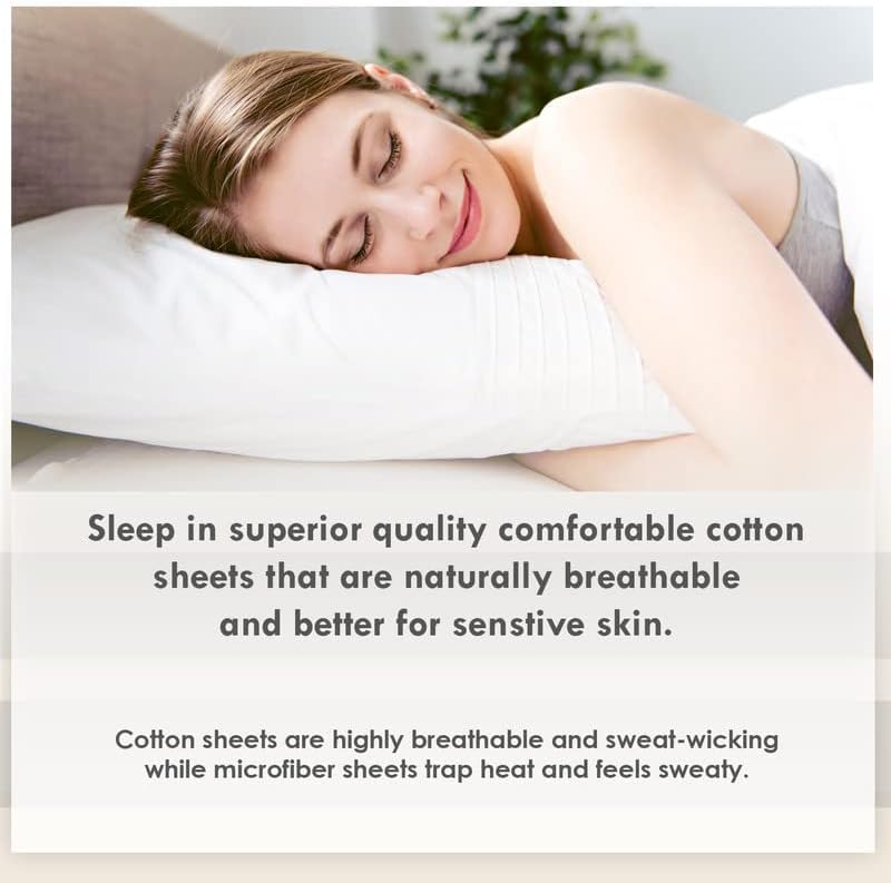 Pizuna Pure 100% Cotton California King Sheets - 400 Thread Count Luxury Sateen Bedding Set with 15