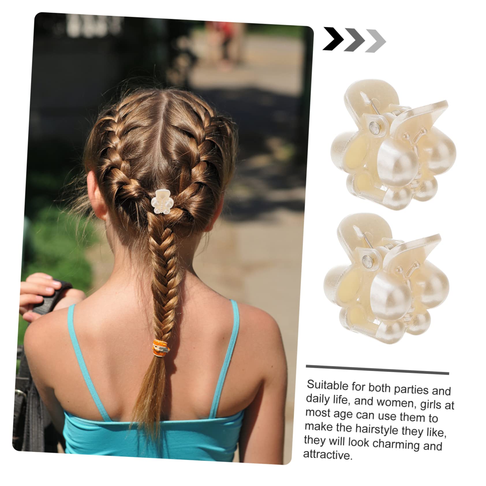 Minkissy 24pcs Pearl Hair Clips for Girls - Fashion Claw Clips for School & Party