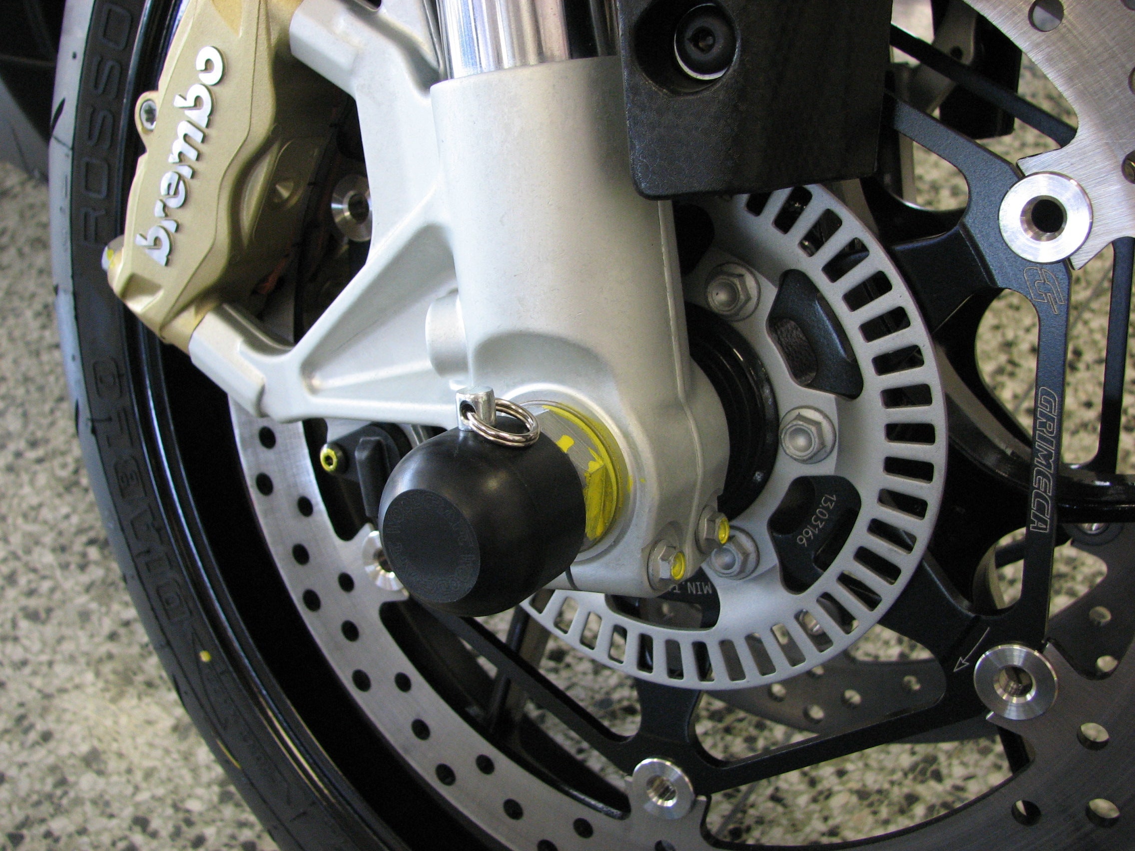 Aprilia 45 0740F Front Axle Sliders - Motorcycle Crash Protection for Racing & Street Riding