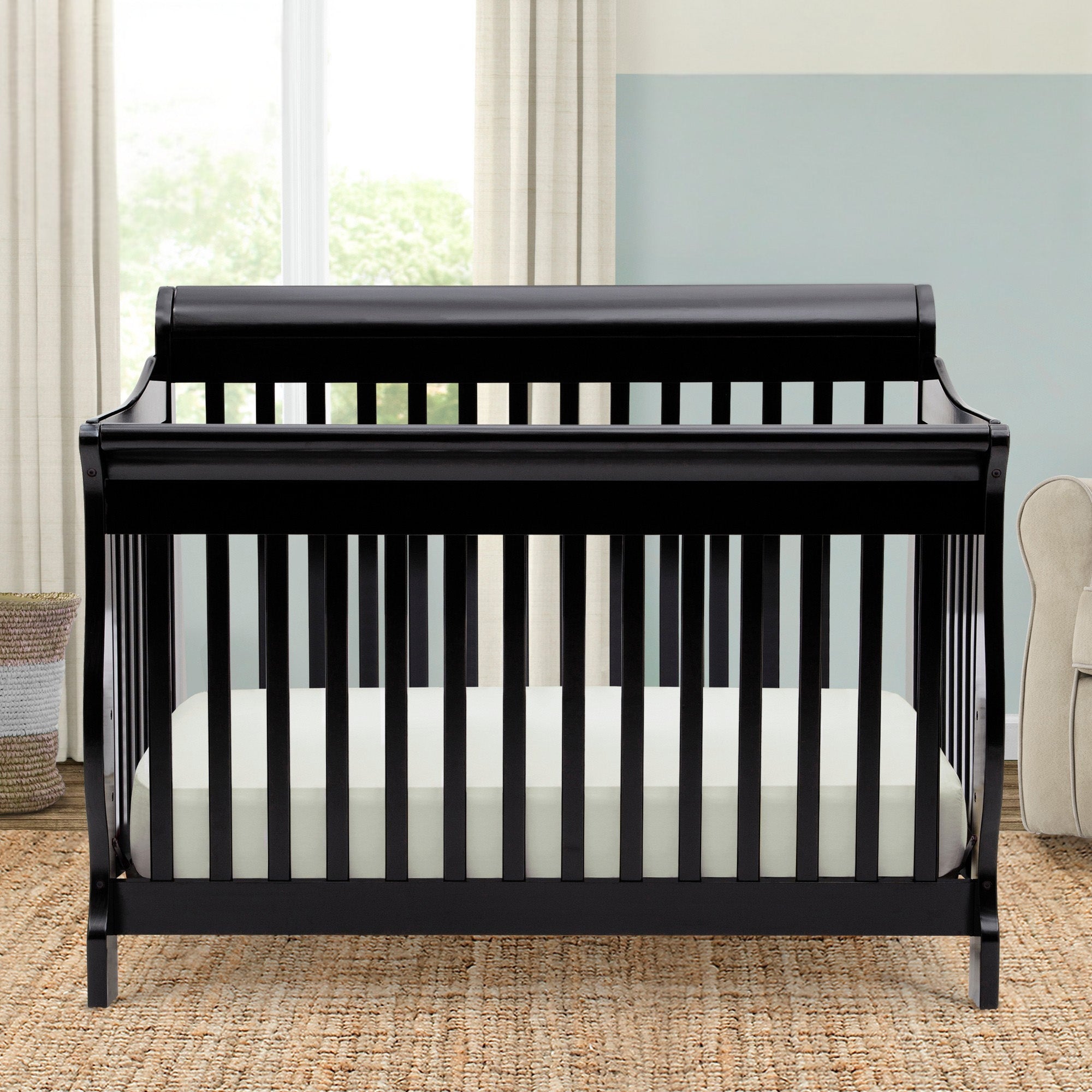 4-in-1 Convertible Baby Crib with Toddler Bed & Daybed - Safe Nursery Furniture for Newborn to Toddler - Perfect for Bedrooms, Daycare Centers & Guest Rooms