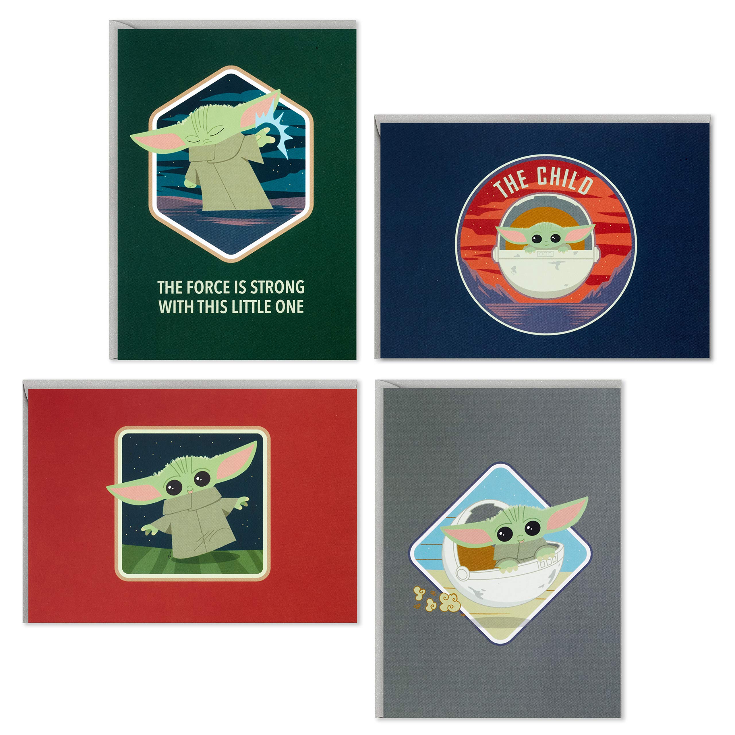 Star Wars Valentine's Day Greeting Cards for Kids - 12 Blank Baby Yoda Themed Cards with Envelopes - Perfect for May the 4th, Thank You Notes & Special Occasions - Great for Classroom Exchanges, Birthday Parties & Holiday Gifting