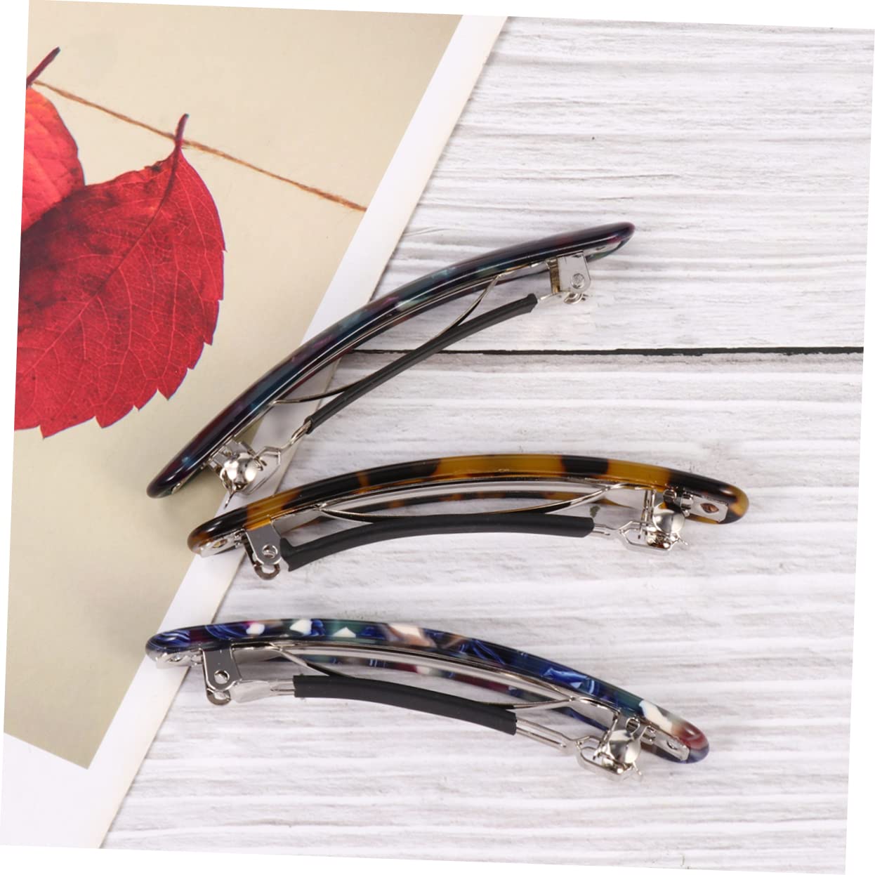 minkissy 3pcs Acetate Hair Clips for Women - Mini Ponytail Holder Barrettes, Plain Hair Clips with Elegant Design for Party, Wedding & Daily Use - Perfect for Updos, Half-Up Styles and Securing Flyaways
