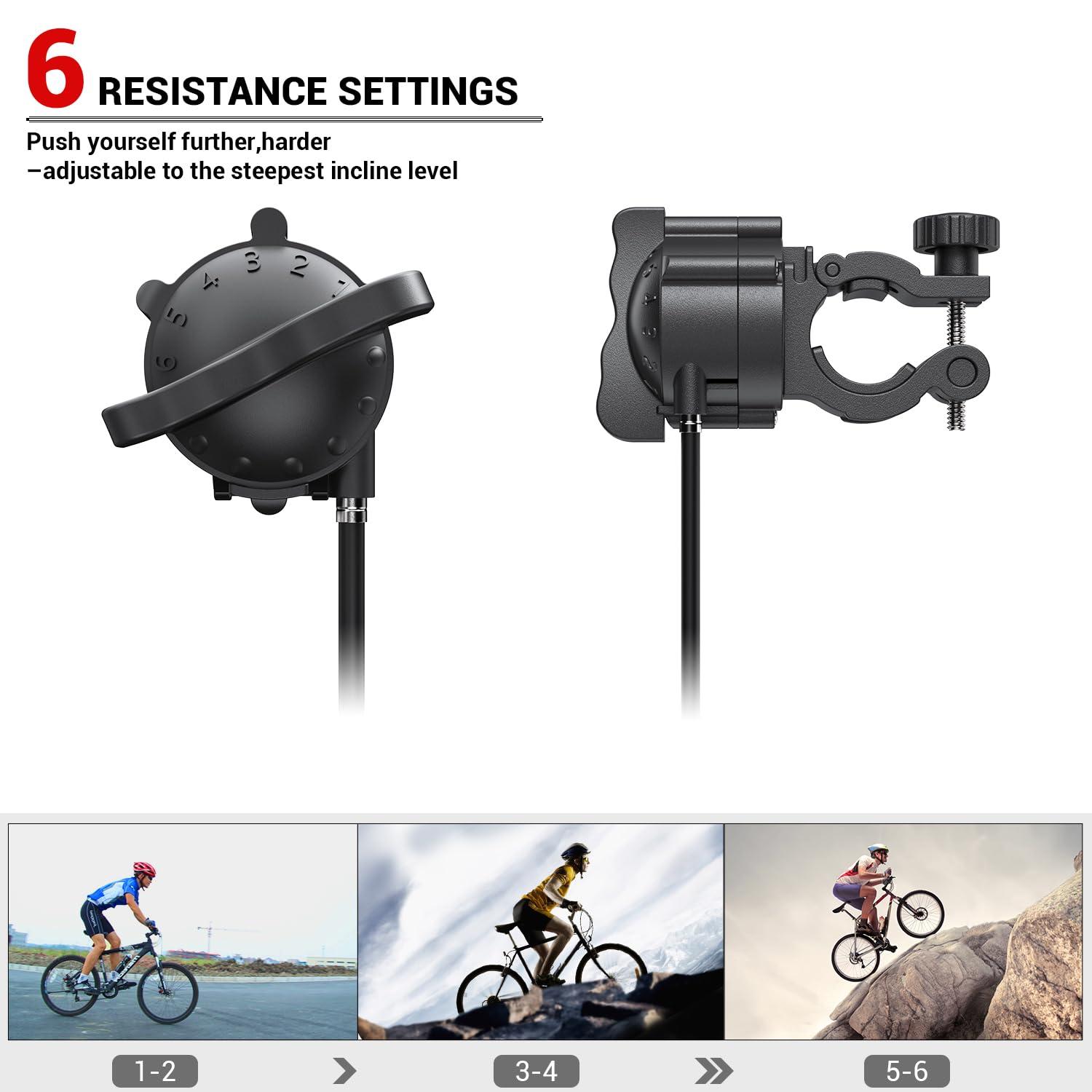 Sportneer Magnetic Bike Trainer Stand for Indoor Cycling - Adjustable 6-Level Resistance for 26-28