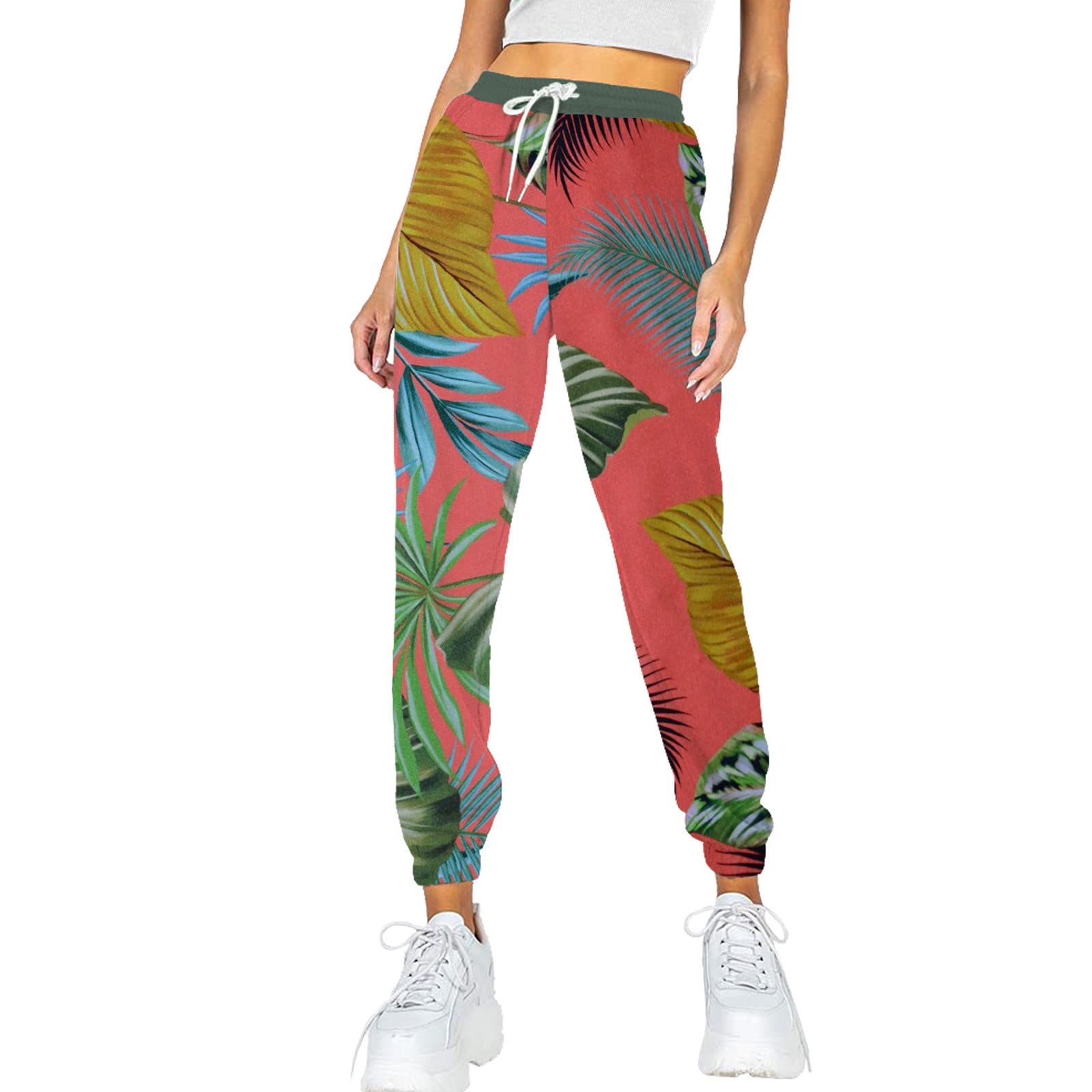 Women's High Waisted Work Pants with Pockets - Comfy Printed Sweatpants for Workout, Athletic, Lounge & Casual Jogging | Office, Gym & Everyday Wear