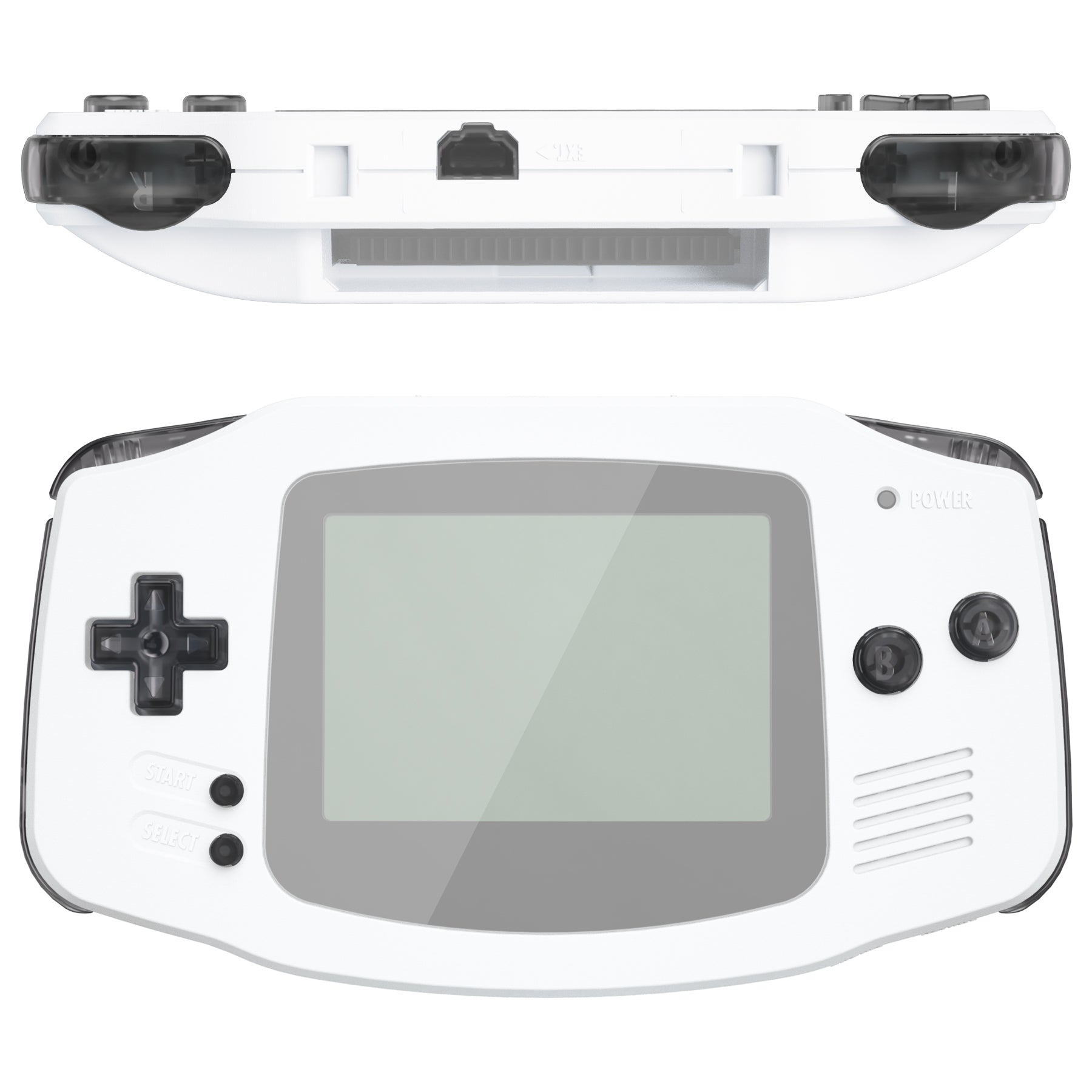 eXtremeRate Clear Black GBA Replacement Buttons Full Set for Gameboy Advance - Compatible with KAG4008 - Perfect for DIY Repair & Console Customization - Enhance Your Handheld Gaming Experience