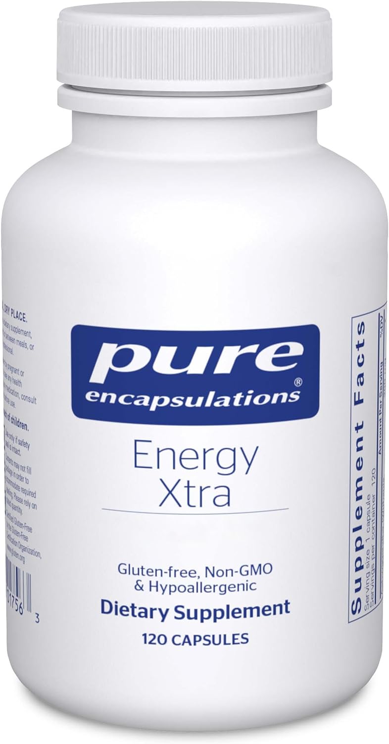 Pure Encapsulations Energy Xtra Supplement - Natural Energy Booster with B Vitamins & Adaptogens for Focus & Vitality | Supports Workout Performance & Mental Clarity | Perfect for Athletes, Students & Busy Professionals