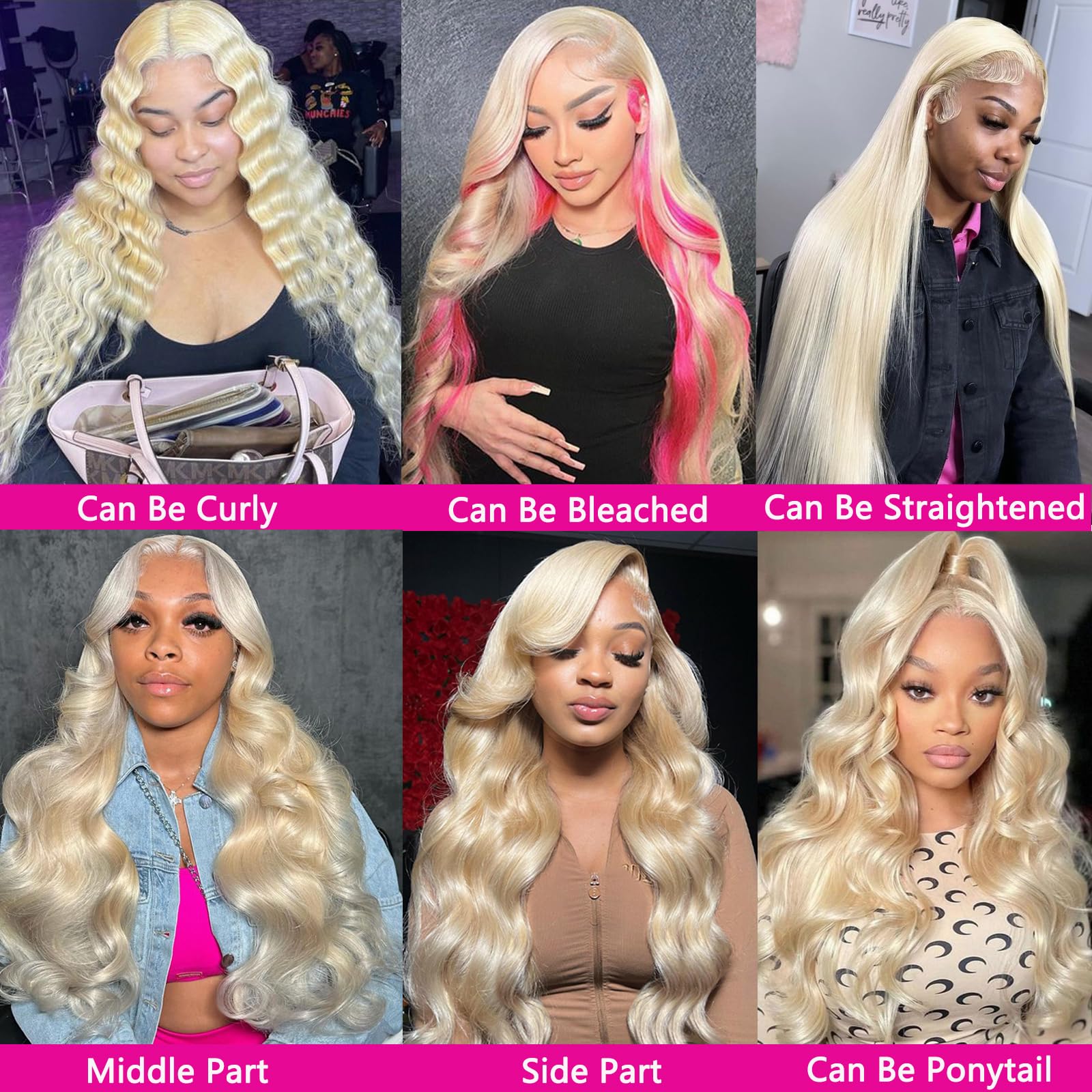 30 Inch 613 Blonde Lace Front Wig - 13x6 HD Lace Human Hair Wig with Pre-Plucked Hairline & Baby Hair - 200% Density Body Wave Glueless Wig for Daily Wear, Cosplay & Special Occasions