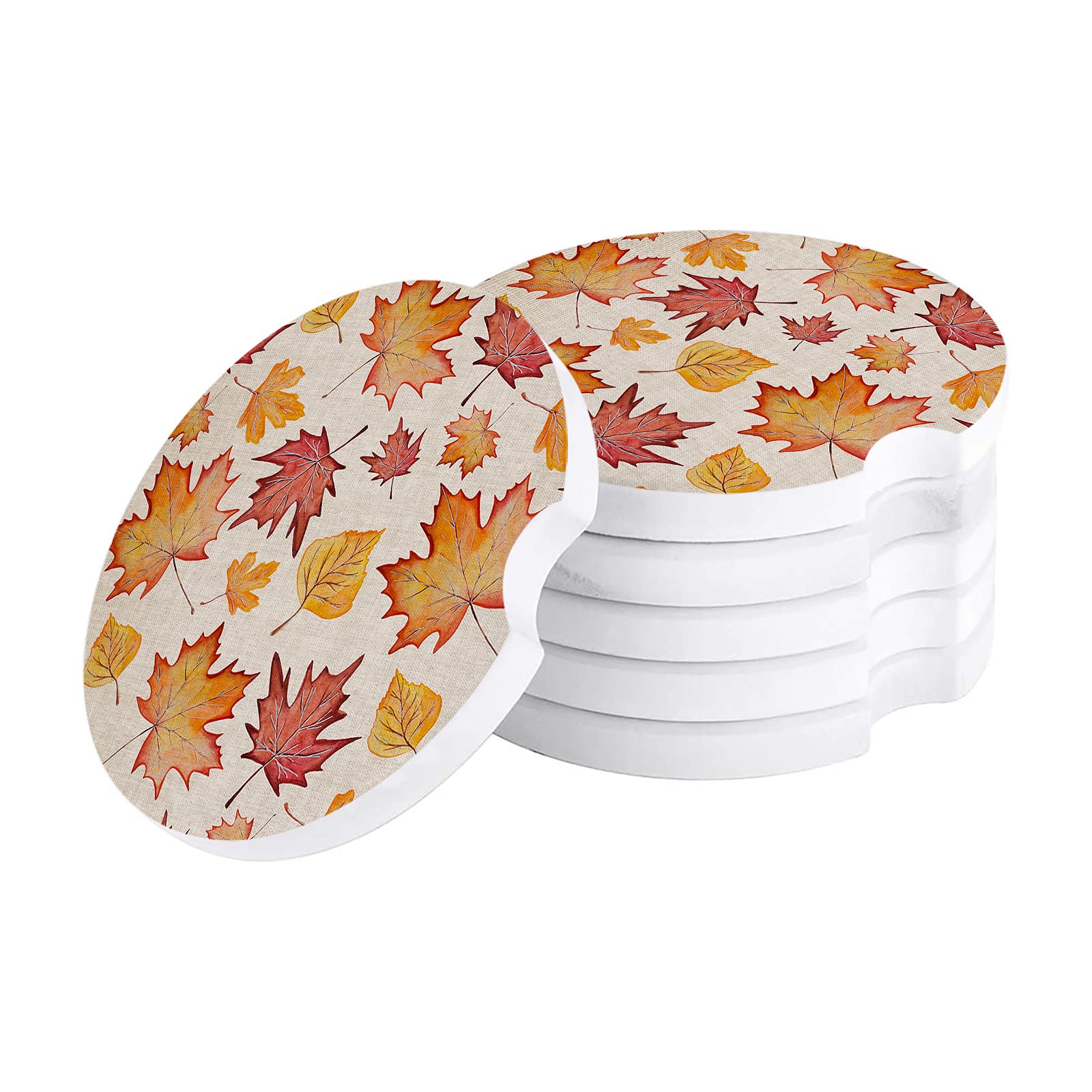 Vintage Maple Leaf Car Coasters - 2.56
