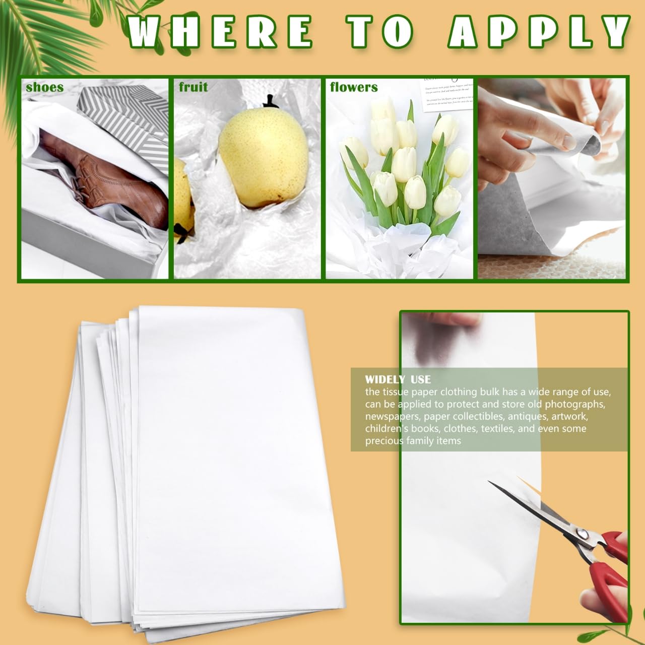 RYKOMO 100 Sheets 24 x 36 Inch Acid-Free Archival Tissue Paper - Unbuffered, No Acid, White, Lignin-Free - Perfect for Preserving Clothing, Textile Storage, Gift Wrapping & Art Conservation