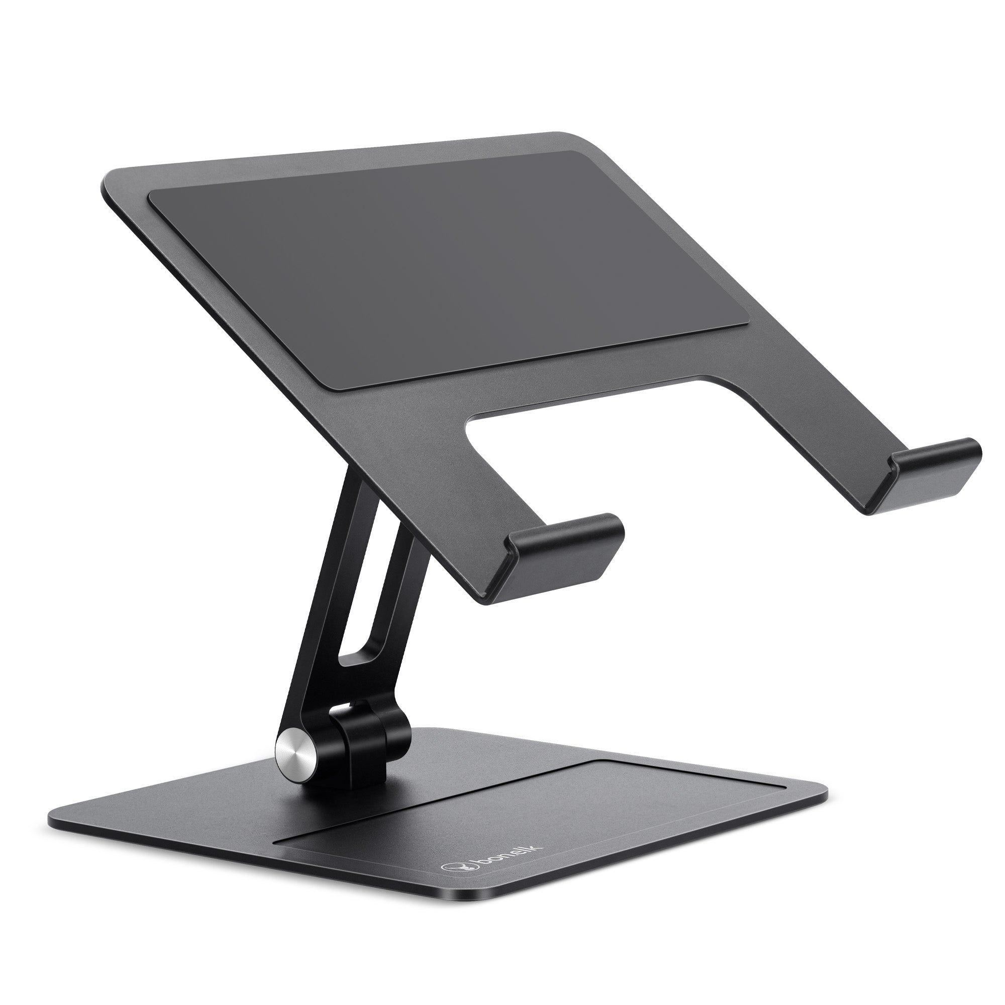Bonelk Elevate Junior Laptop Stand for Kids - Adjustable Ergonomic Computer Riser for Home & School Use (Black) - Perfect for Online Learning, Gaming & Desk Setup