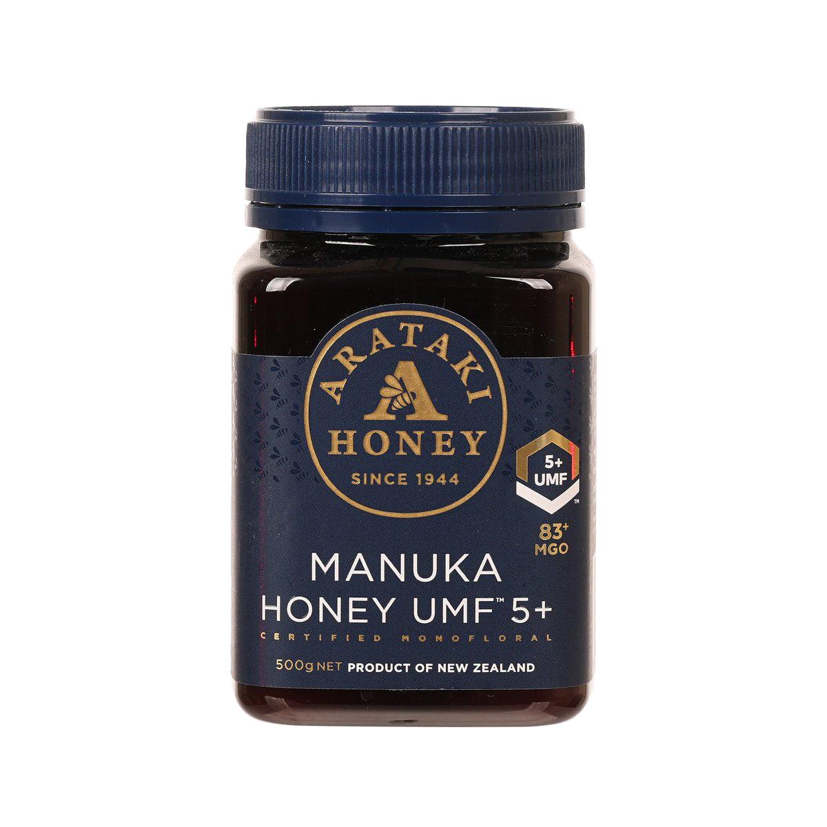 Premium ARATAKI Manuka Honey UMF5+ (500g) - Raw, Pure & Natural New Zealand Honey for Immune Support, Digestion & Wellness - Perfect for Tea, Toast & Healthy Recipes