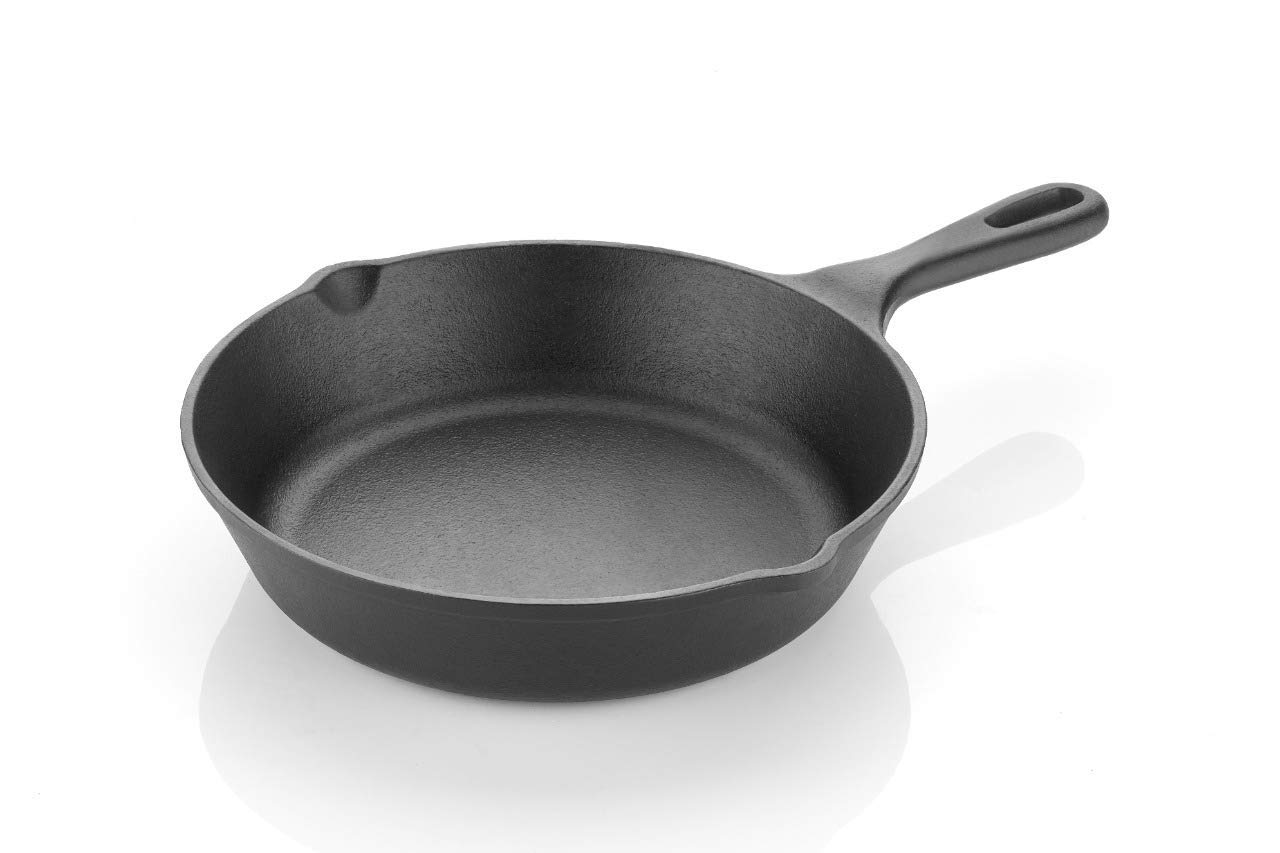 8 Inch Pre-Seasoned Cast Iron Skillet - Heavy Duty Black Cookware for Gas, Induction & Oven - Perfect for Searing, Frying & Baking Steak, Eggs & Cornbread