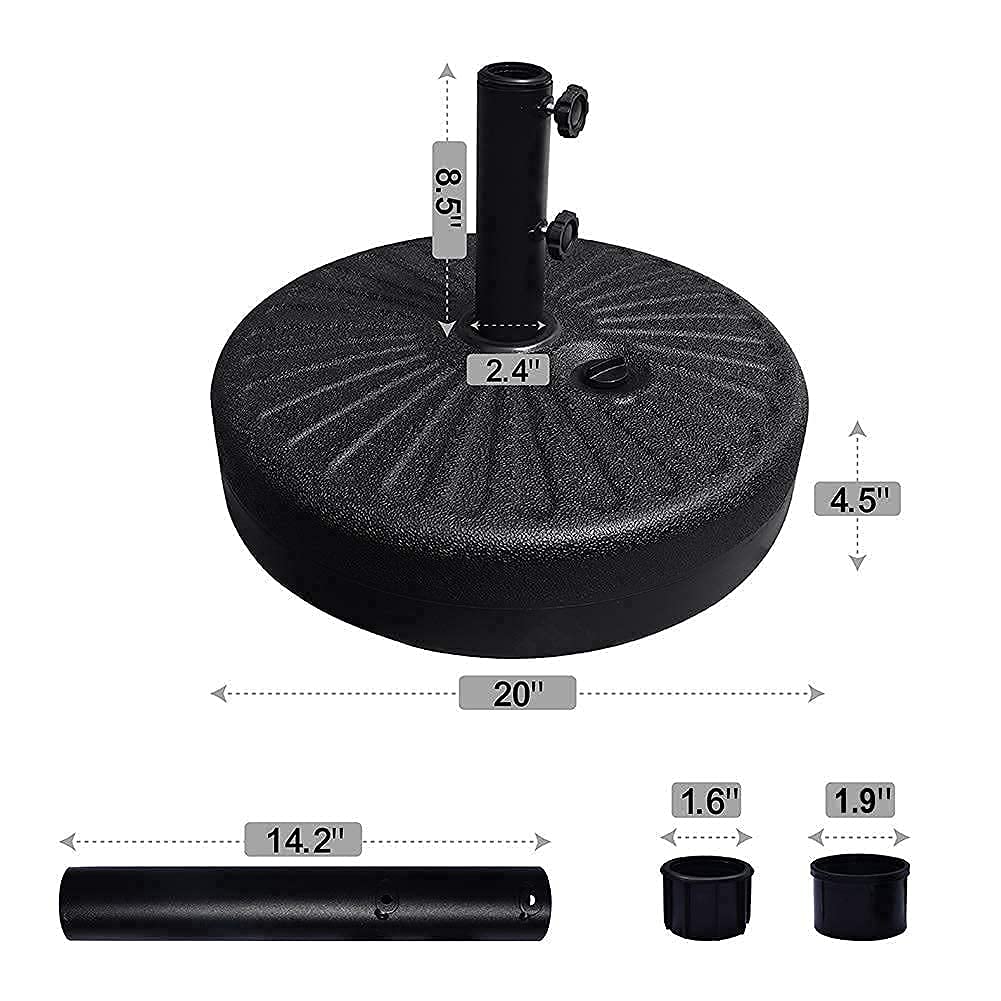 EliteShade 9ft Outdoor Patio Umbrella with Heavy Duty Water-Filled Base - Perfect for Backyard, Poolside, Beach, and Garden Relaxation