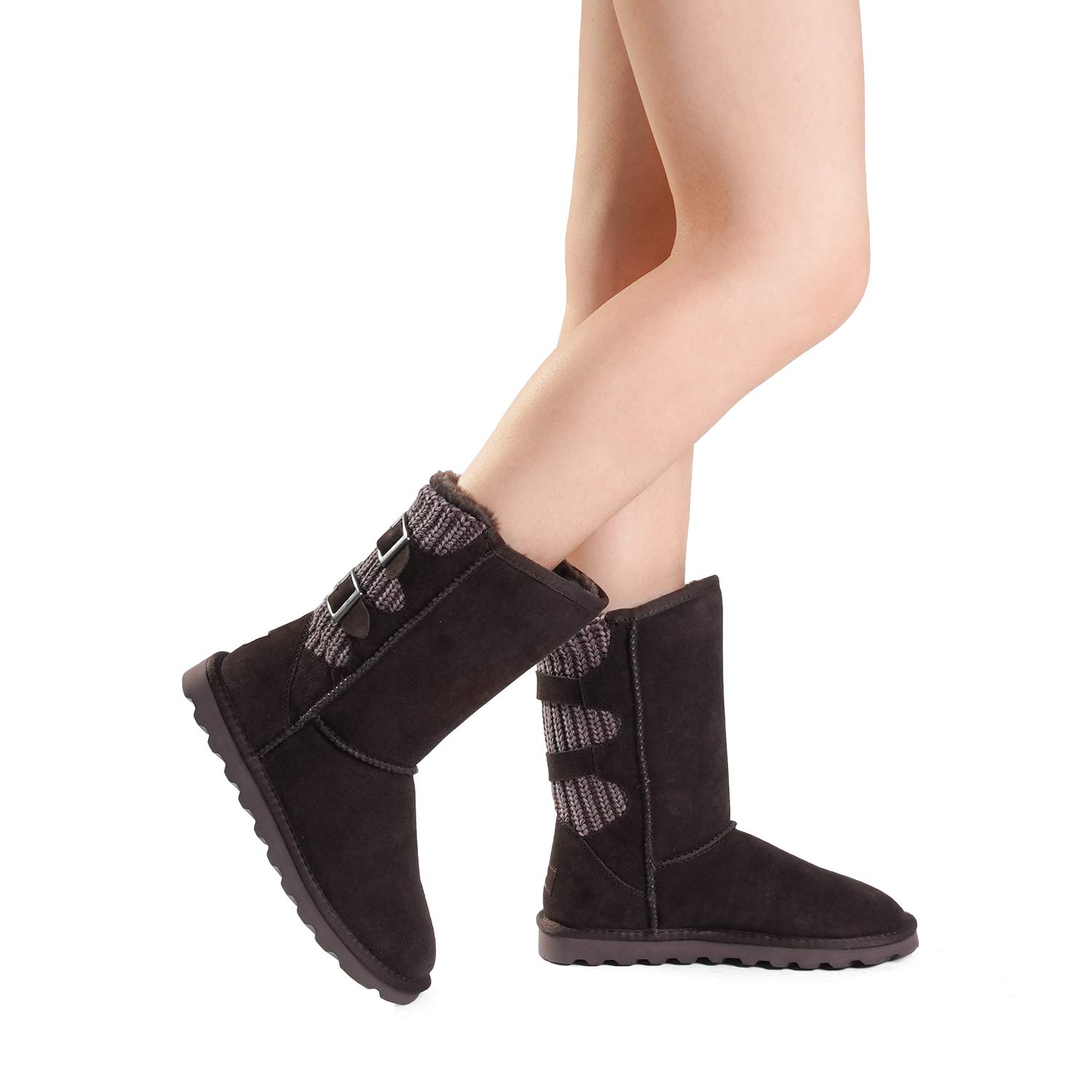 DREAM PAIRS Women's Mid Calf Winter Snow Boots - Waterproof Fuzzy Lined Buckle Booties for Cold Weather | Warm & Stylish Winter Shoes for Women | Perfect for Snowy Days, Outdoor Activities & Casual Wear