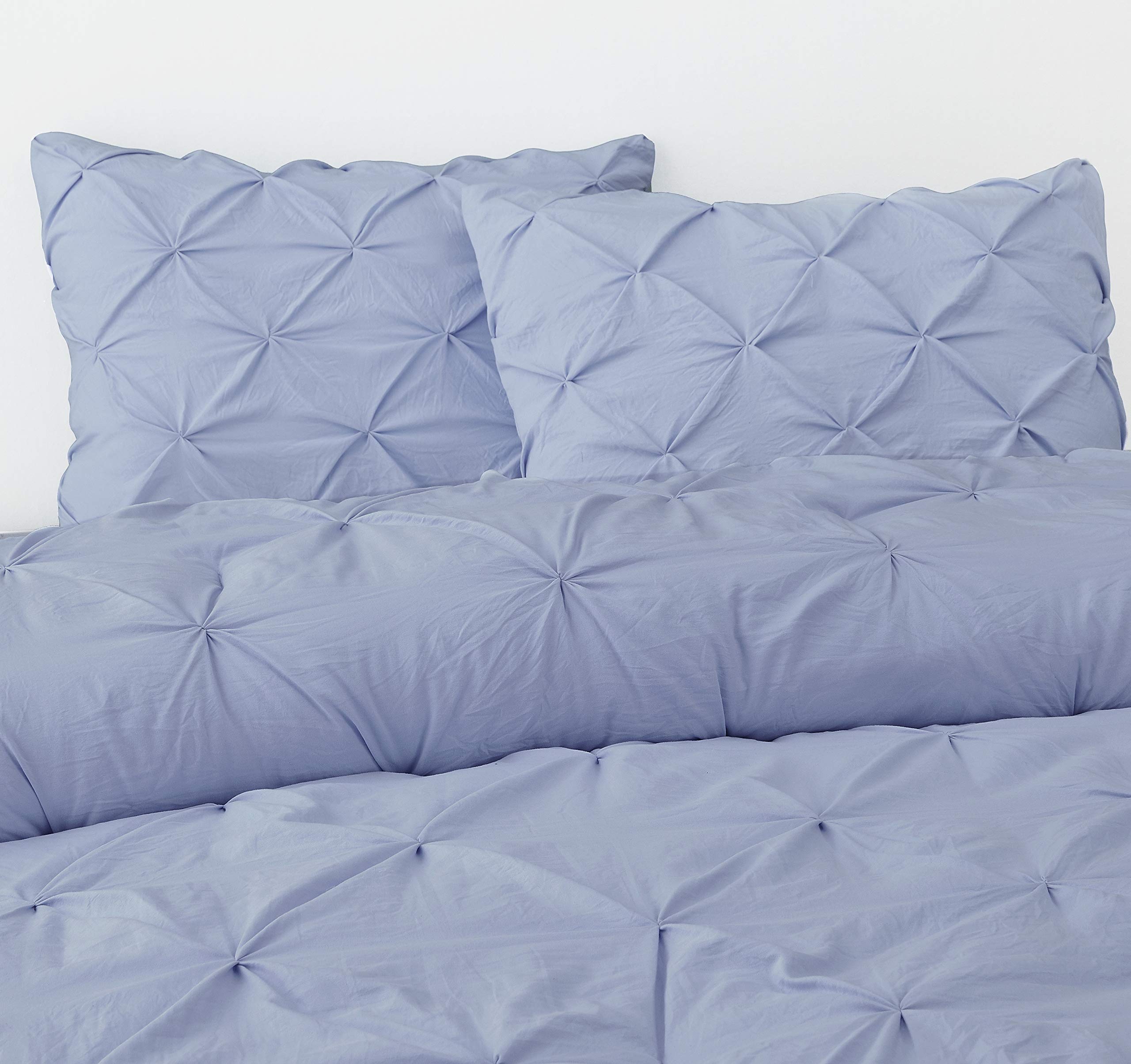 Premium Soft Cotton Comforter Set - All Season Goose Down Alternative Pinch Pleat Duvet Insert | 500 GSM Fill Power | Ultra Soft 3-Piece Bedding Set for Twin/Twin XL | Light Blue | Perfect for Cozy Bedrooms & Guest Rooms