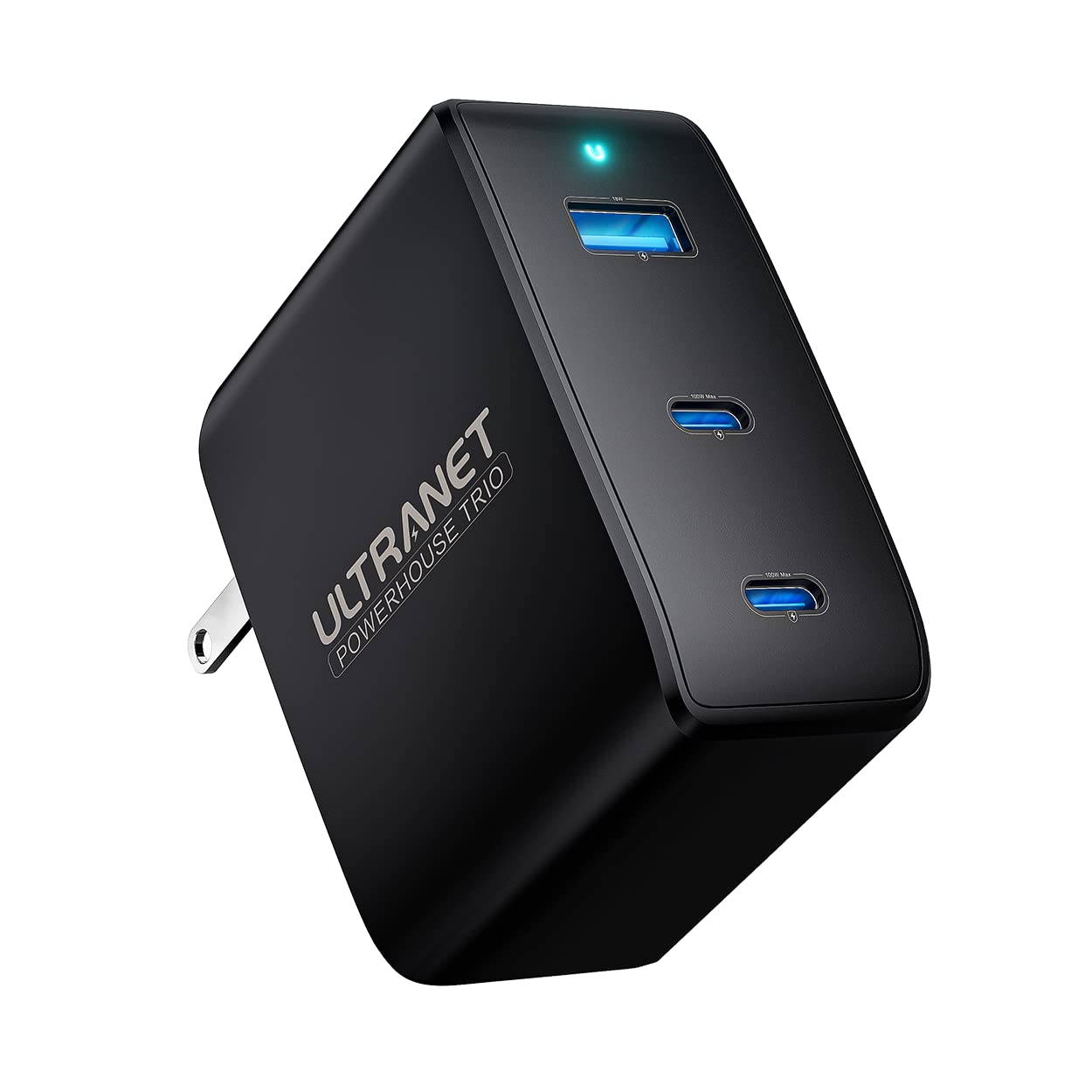 100W USB C Fast Charger, 130W MAX ULTRANET 3-Port Compact Wall Charger for MacBook Pro/Air, Dell XPS, iPad Pro, iPhone 15 - Universal PD Charging for Laptops, Tablets & Phones - Perfect for Travel, Office & Home Use
