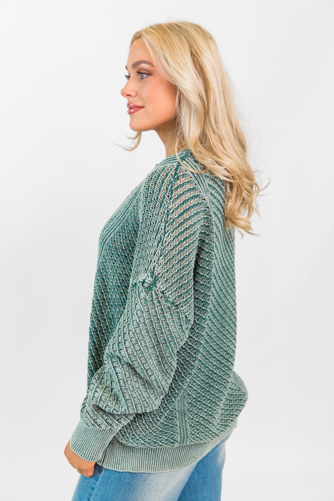 Olive Acid Wash Sweater - Soft Vintage Pullover for Women & Men | Perfect for Fall Layering & Casual Outfits