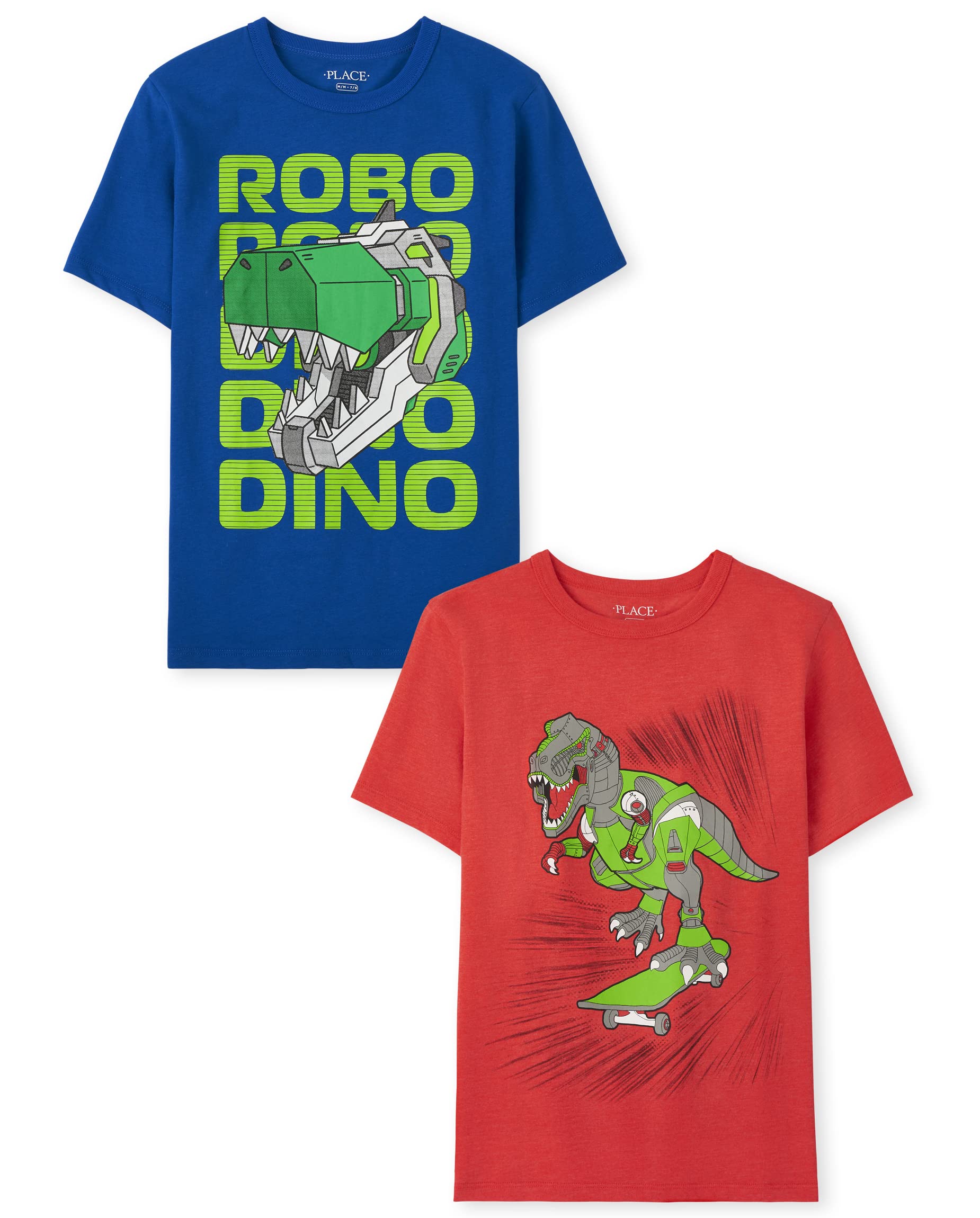 The Children's Place Boys' Dinosaur Short Sleeve Graphic T-Shirts - 3 Pack | Soft Cotton Tees for Playdates, School & Everyday Wear