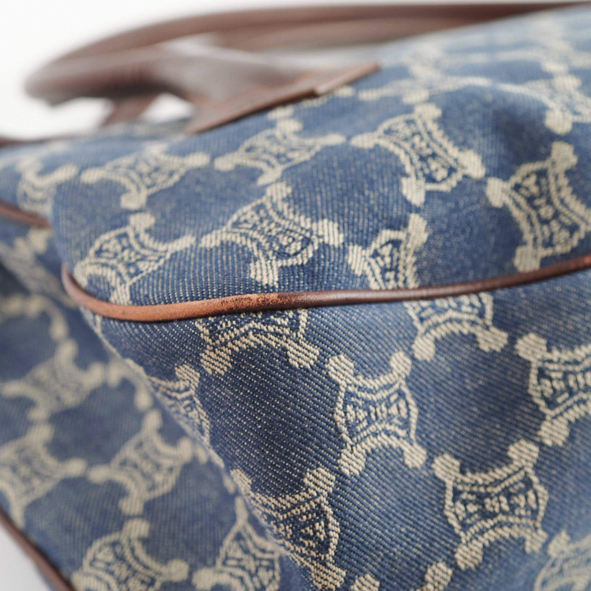 Vintage Celine Denim Shoulder Bag for Women - 90s Retro Designer Handbag - Perfect for Casual Outings, Travel & Daily Use