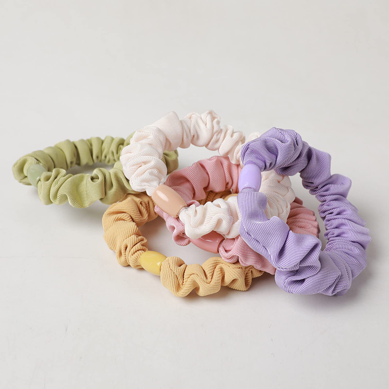 Satin Hair Scrunchies 5Pcs - Soft Fabric Hair Ties for Women & Girls, Perfect for Daily Use & Styling