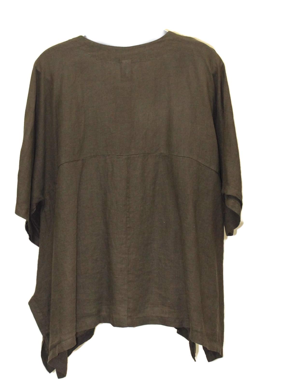 Women's Oversized Coffee Linen Kimono Tunic - Boho Chic Cover Up for Beach, Vacation & Summer Outfits