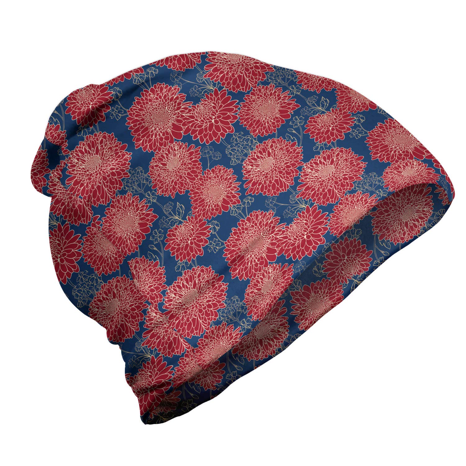Ambesonne Unisex Winter Beanie Hat - Floral Bouquet Design for Gardening, Hiking & Outdoor Activities | Warm Knit Cap for Men & Women