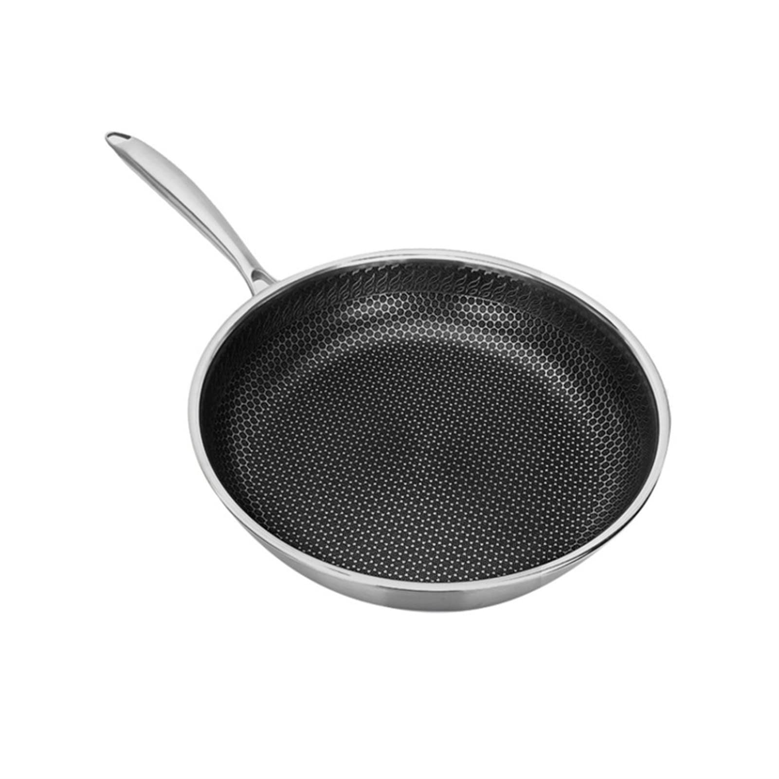 Premium Stainless Steel Nonstick Frying Pan - Induction Compatible Skillet for Home Kitchen & Restaurant Use - Perfect for Sautéing, Frying & Cooking Eggs, Pancakes, Steak & More