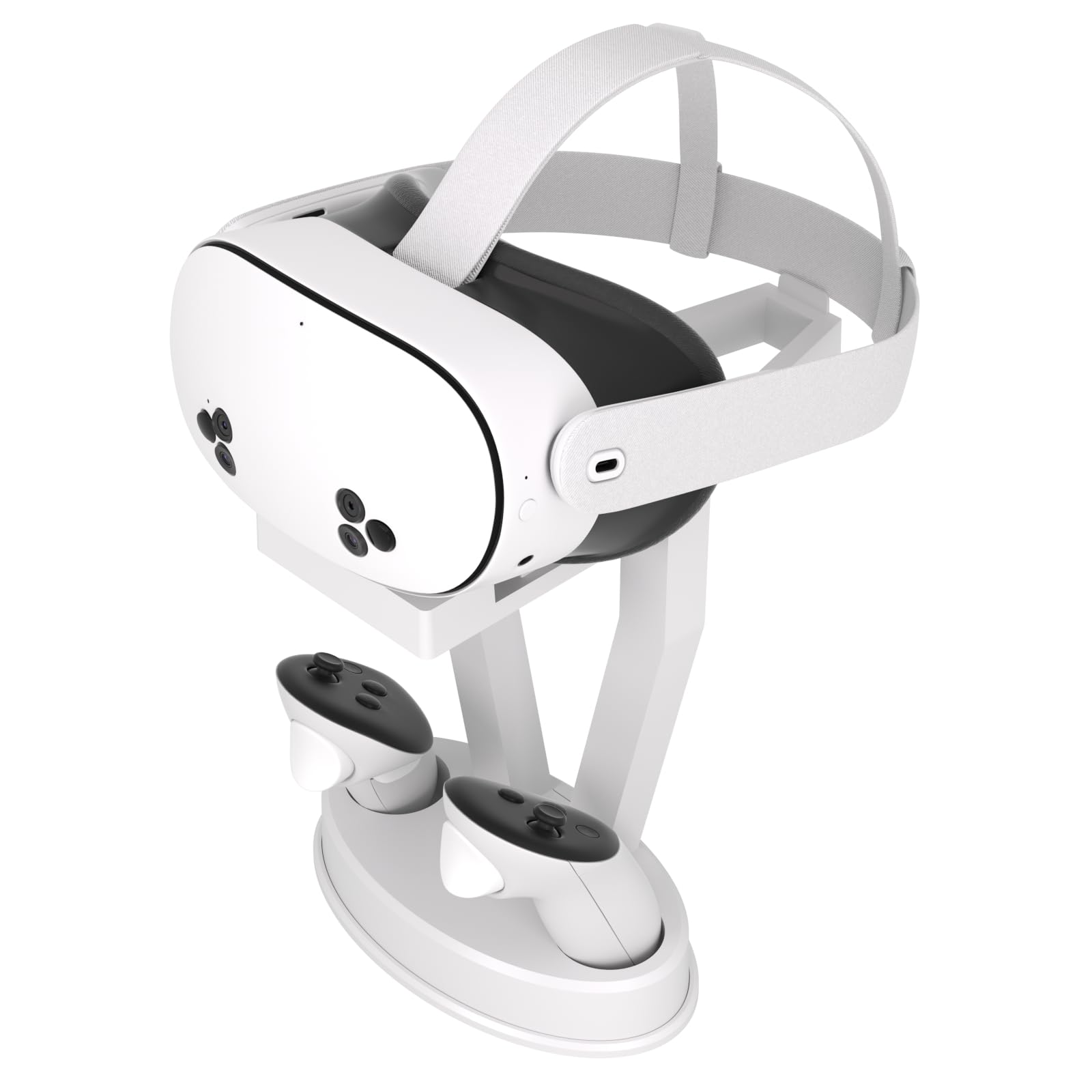 DigiCharge VR Headset Stand for Oculus Meta Quest 3S, 3, 2 & PS VR - Display Mount Station with Charging Base for Headset & Controllers - Perfect for Gaming Setup & VR Accessories Organization