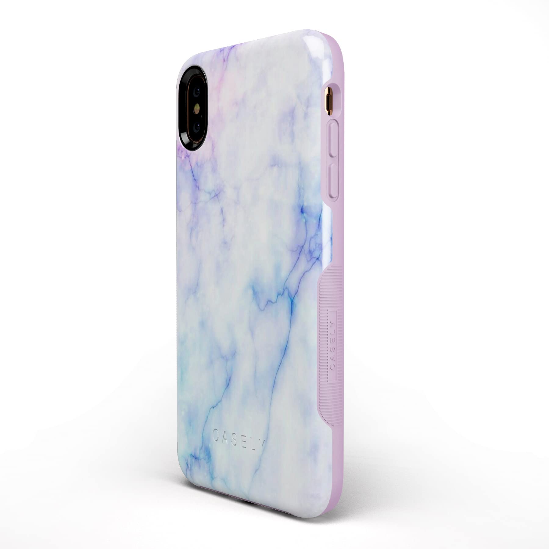 Casely iPhone Xs Max Case - Blue & Purple Cotton Candy Marble Protective Phone Cover | Slim Fit, Shockproof & Scratch Resistant | Perfect for Everyday Use, Travel & Outdoor Activities
