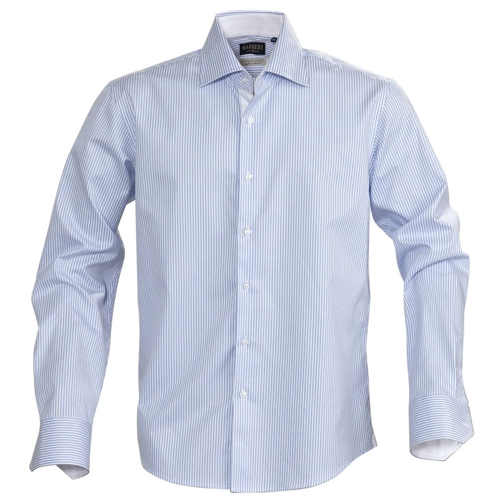James Harvest Men's Reno Striped Formal Dress Shirt - Slim Fit Business Office & Wedding Attire